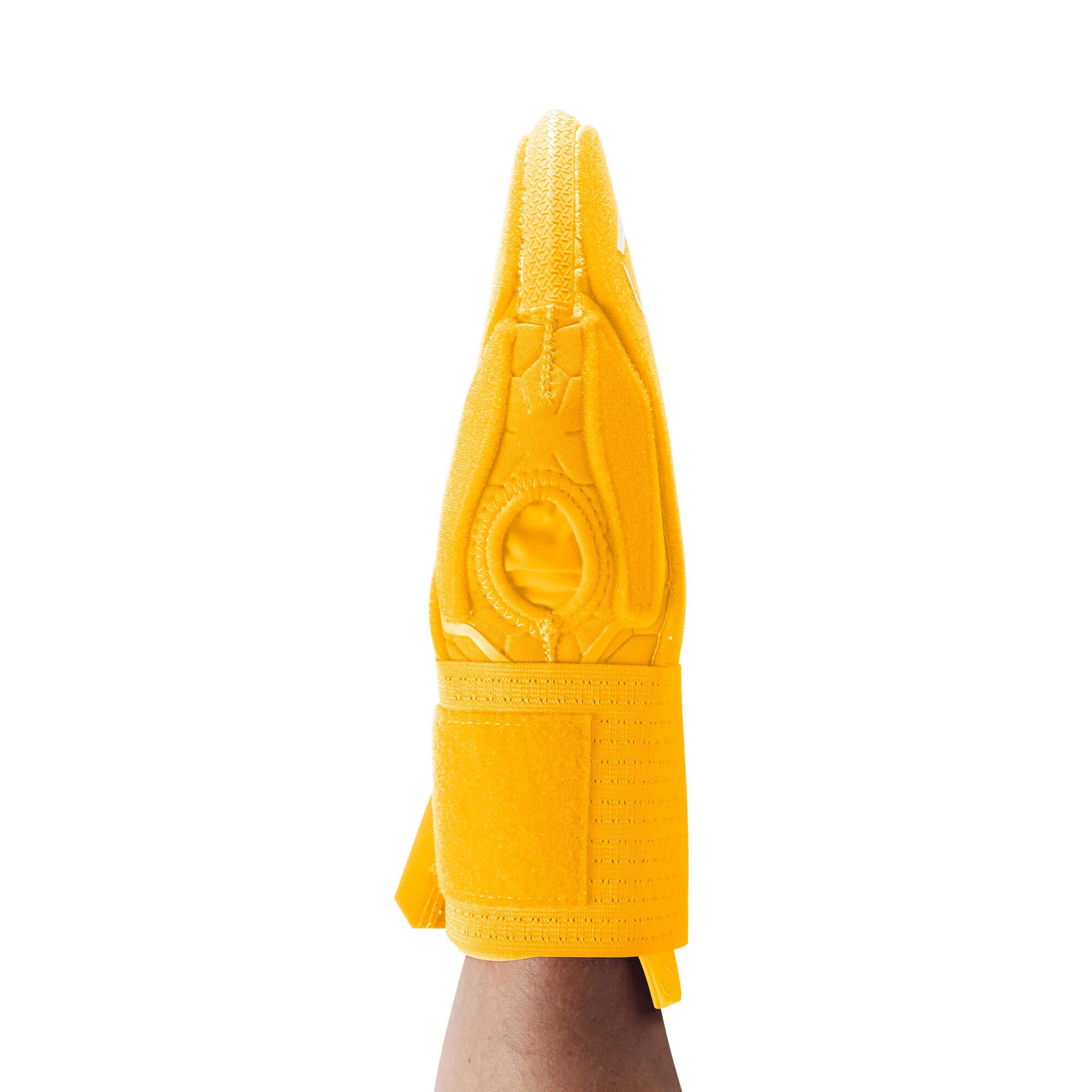 Evoshield Sliding Mitt 2.0 in bright yellow, showcasing protective design and secure grip for base running.