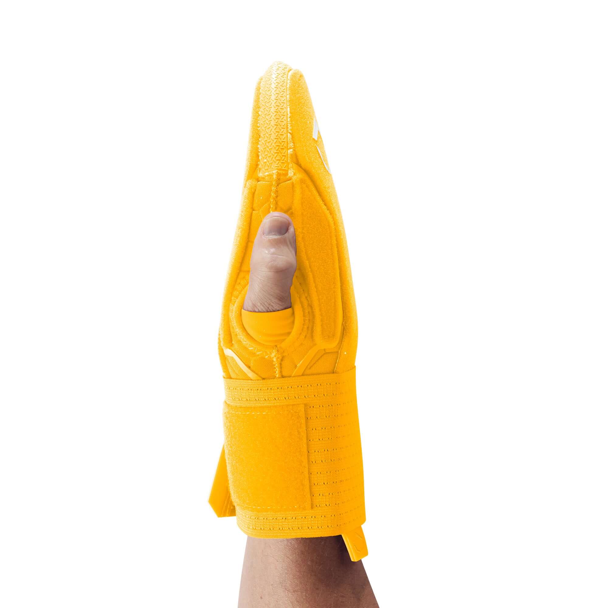 Evoshield Sliding Mitt 2.0 in yellow, showcasing protective design and finger dexterity for base running.