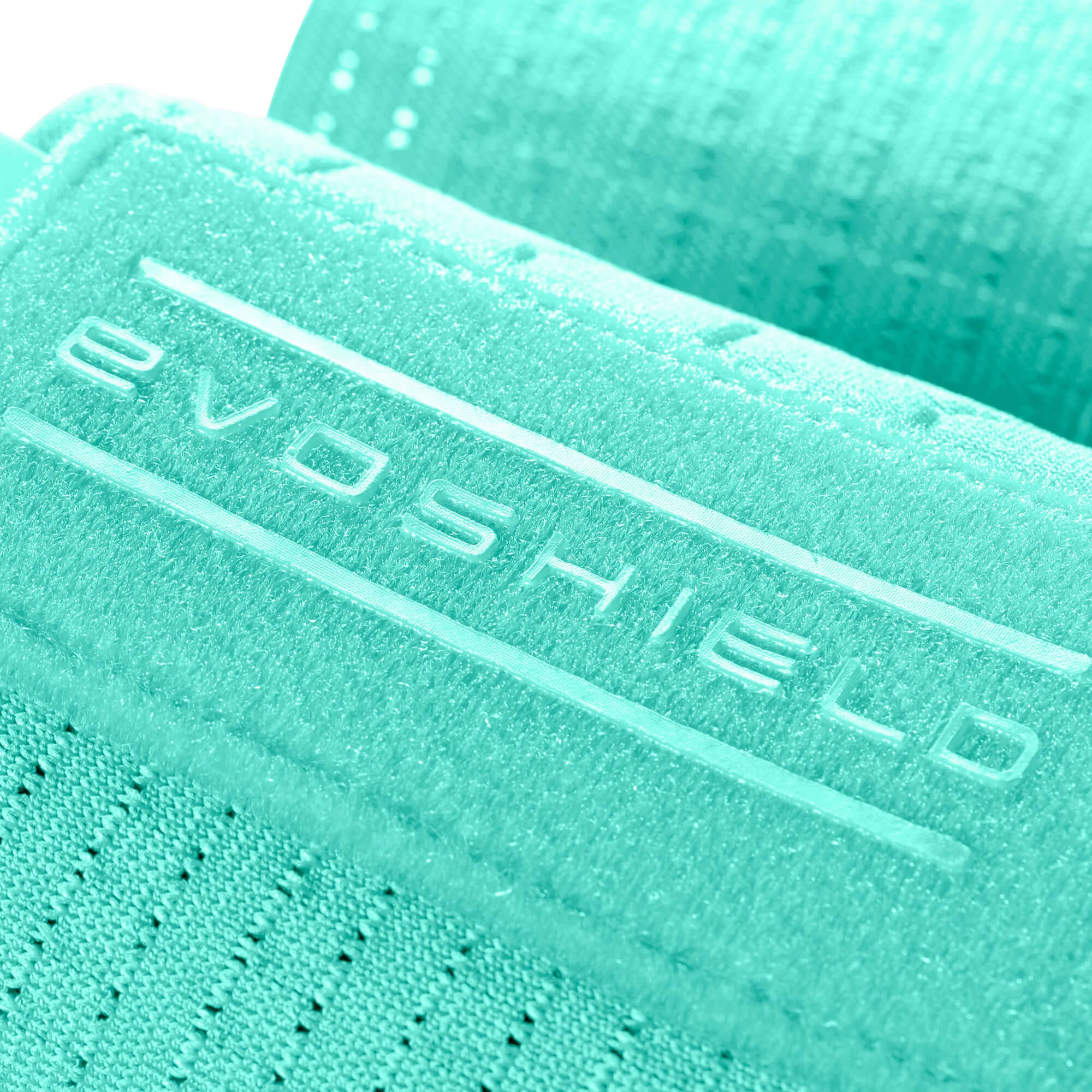EvoShield Sliding Mitt 2.0 close-up showcasing the textured blue fabric and logo detail.