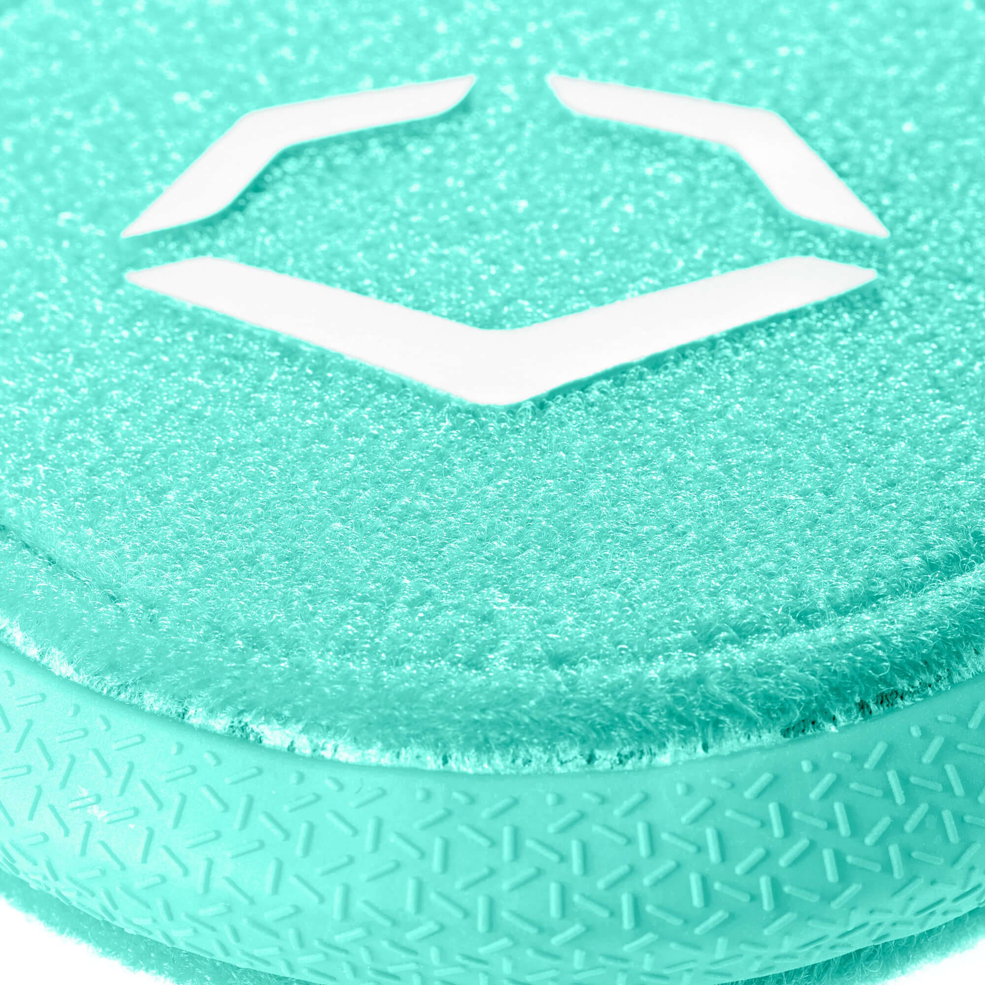 Close-up of the Evoshield Sliding Mitt 2.0 featuring a textured turquoise surface and logo detail.