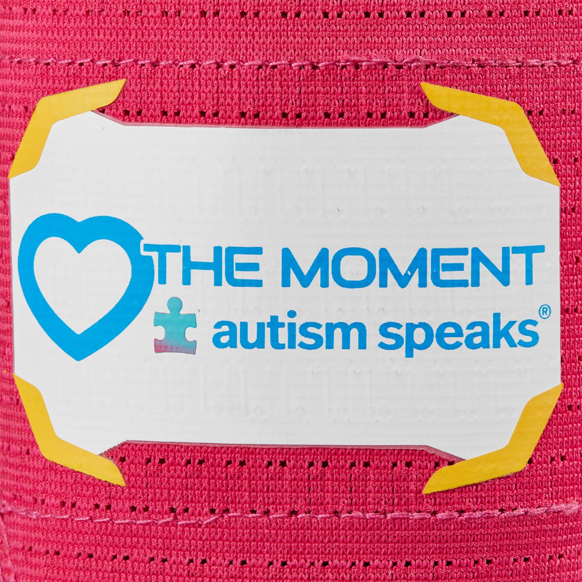 Autism Speaks logo on the Evoshield X-SRZ Love the Moment Sliding Mitt 2.0 in pink.