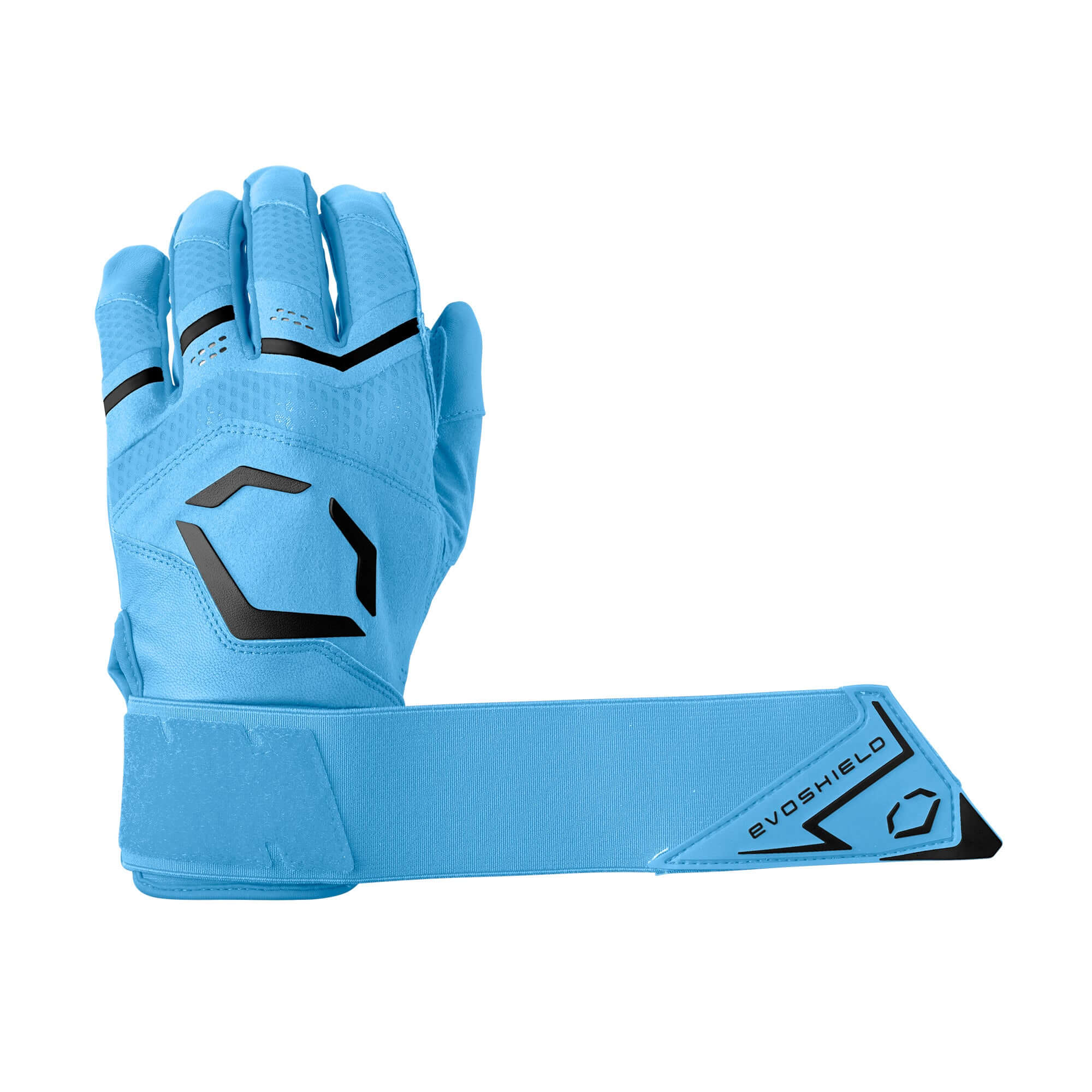 Evoshield Youth Carbyne Batting Glove, Victory Blue color with Strap