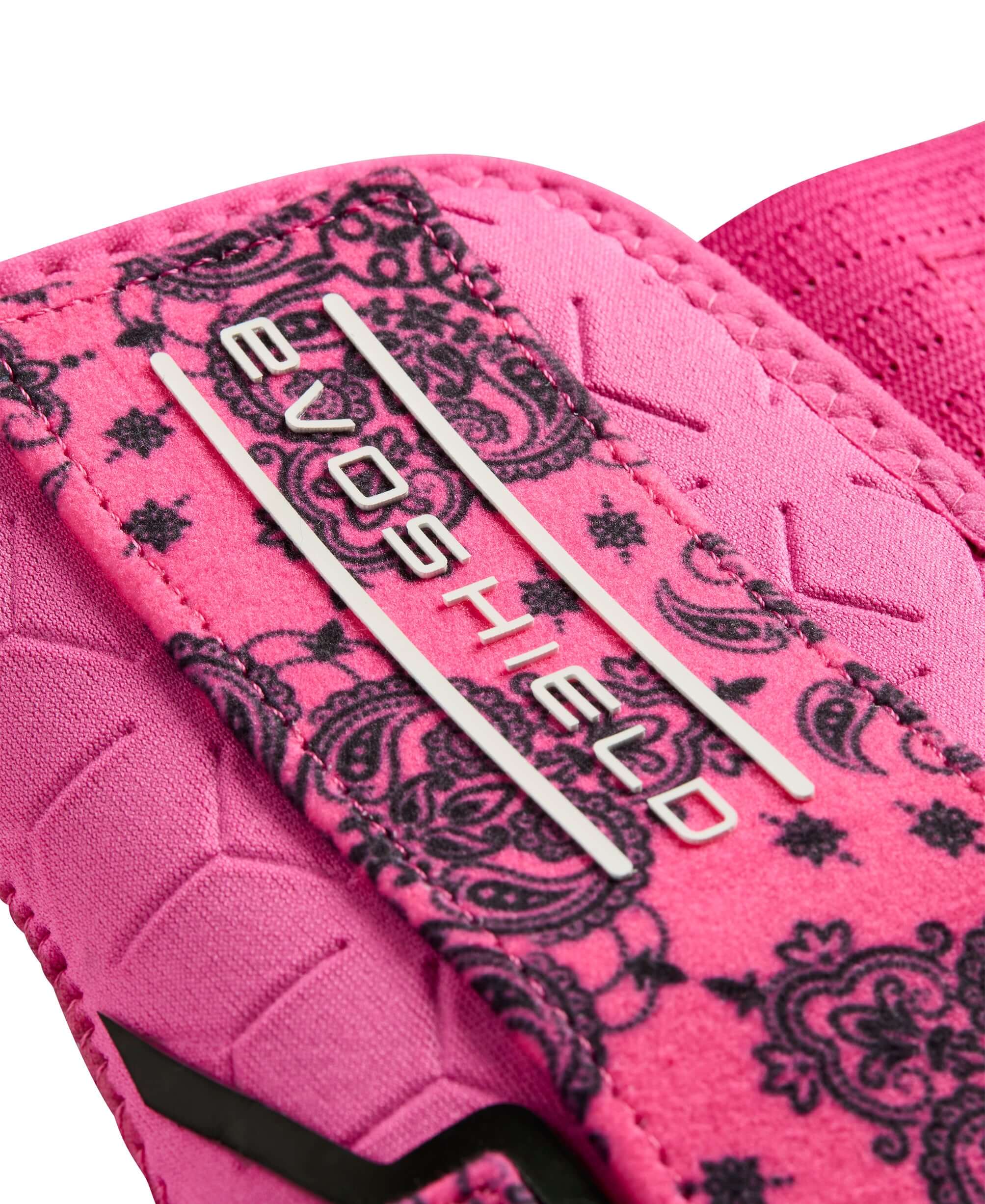 Evoshield X-SRZ 2.0 sliding mitt in pink and black paisley design with logo detail.