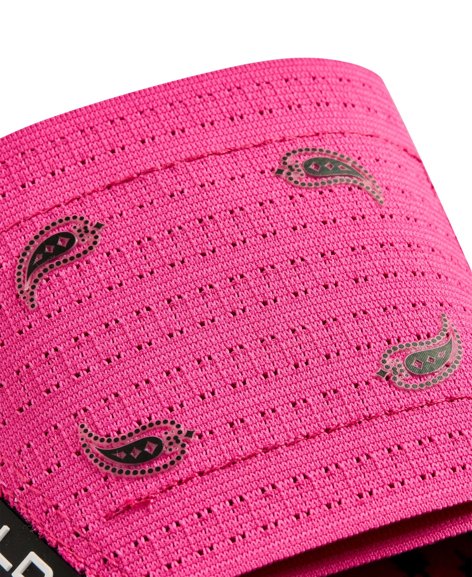 Evoshield X-SRZ Paisley Sliding Mitt 2.0 in vibrant pink with black paisley designs.