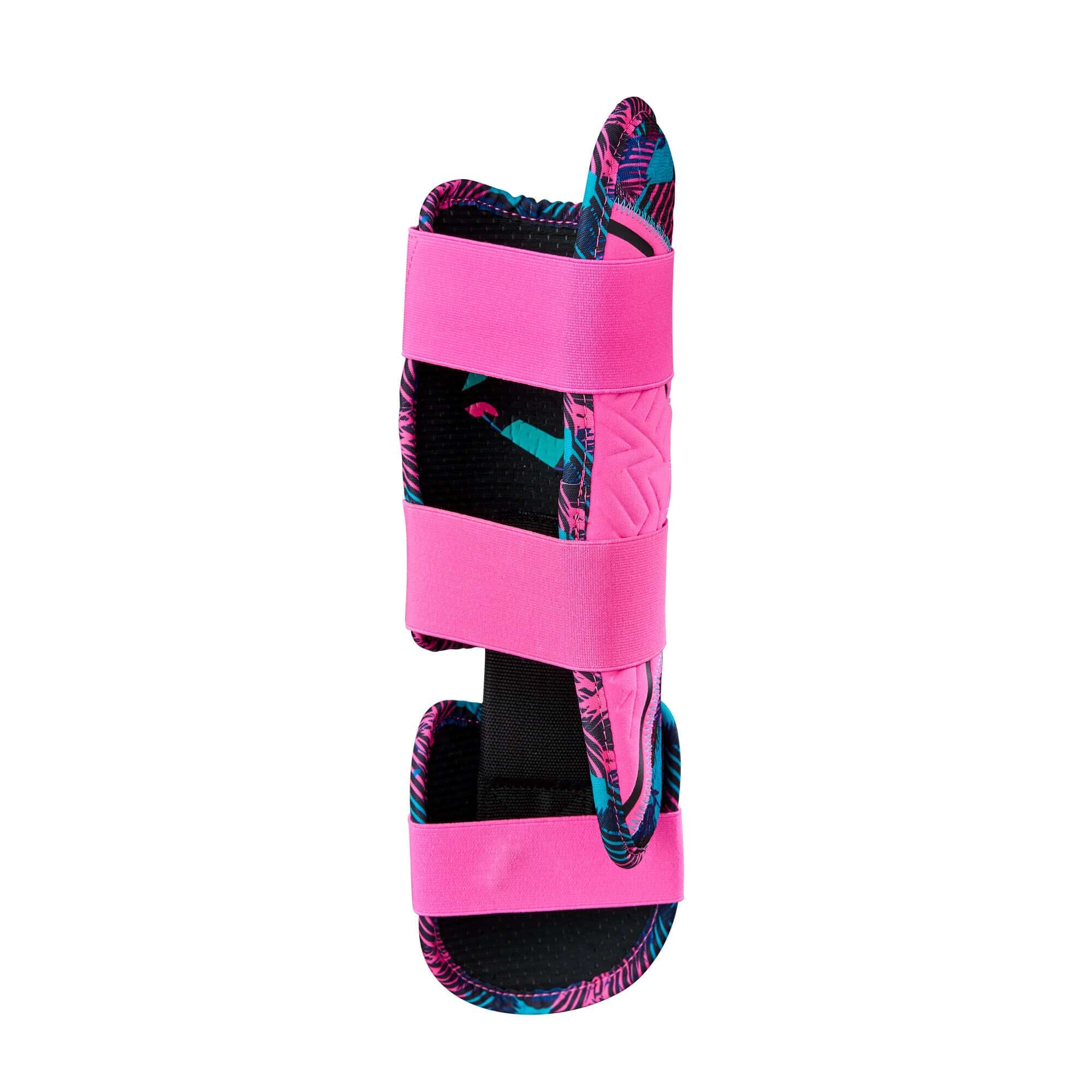 Back view of Evoshield X-SRZ Miami Vice Leg Guard in Black/Pink/Victory.