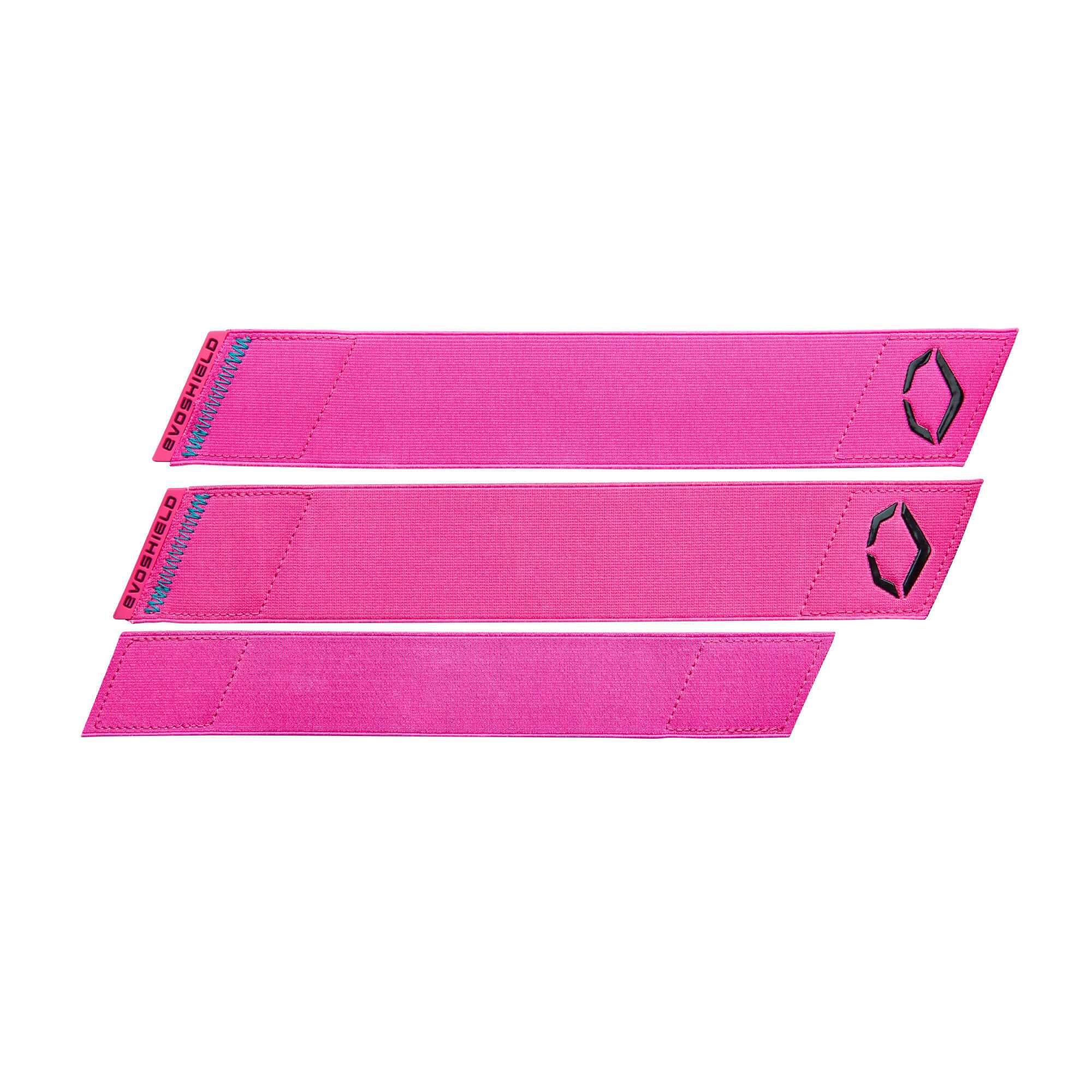 Strap view of Evoshield X-SRZ Miami Vice Leg Guard in Black/Pink/Victory.