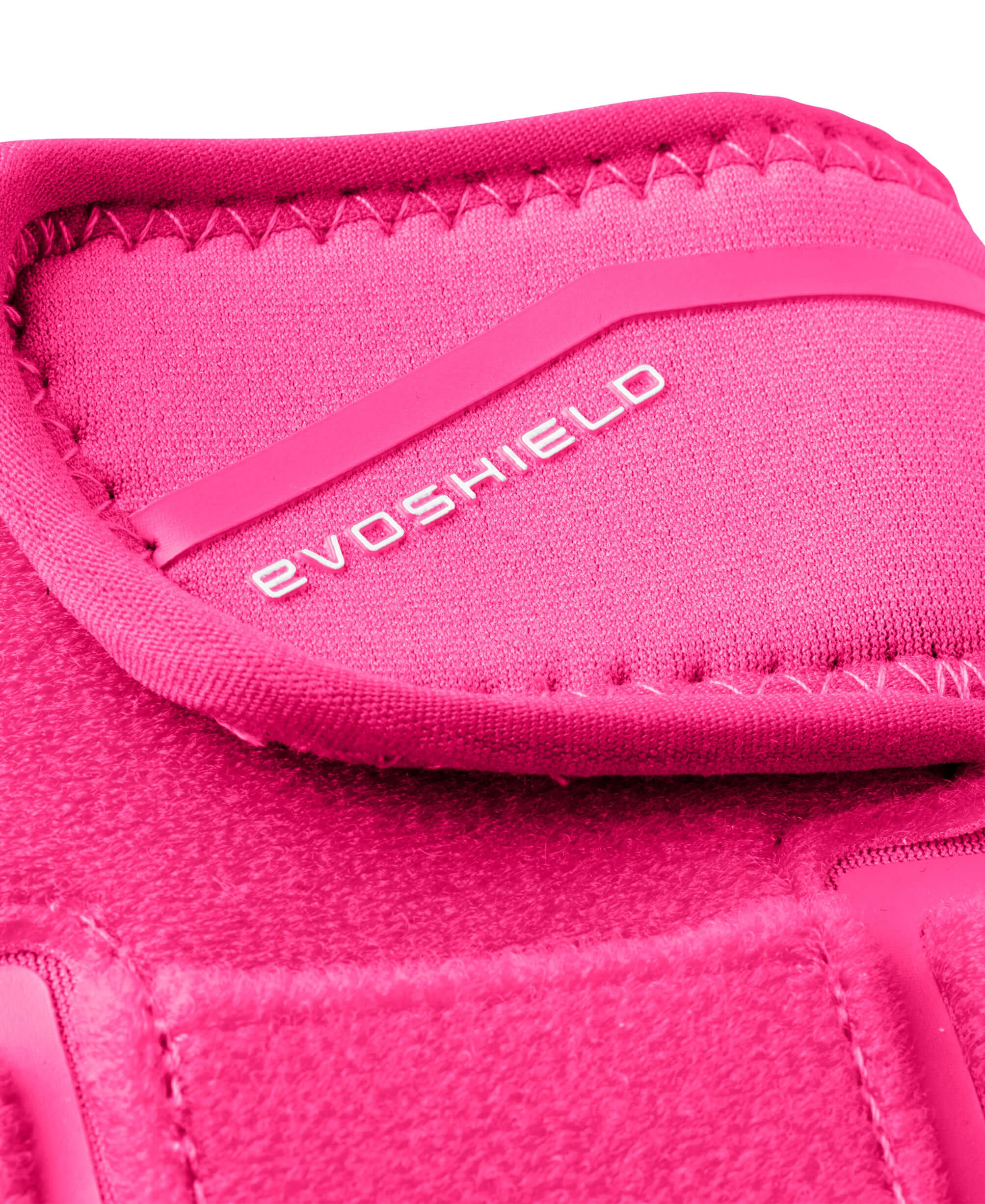 Evoshield Shorty Sliding Mitt 2.0 pink wrist strap detail with visible logo and stitching
