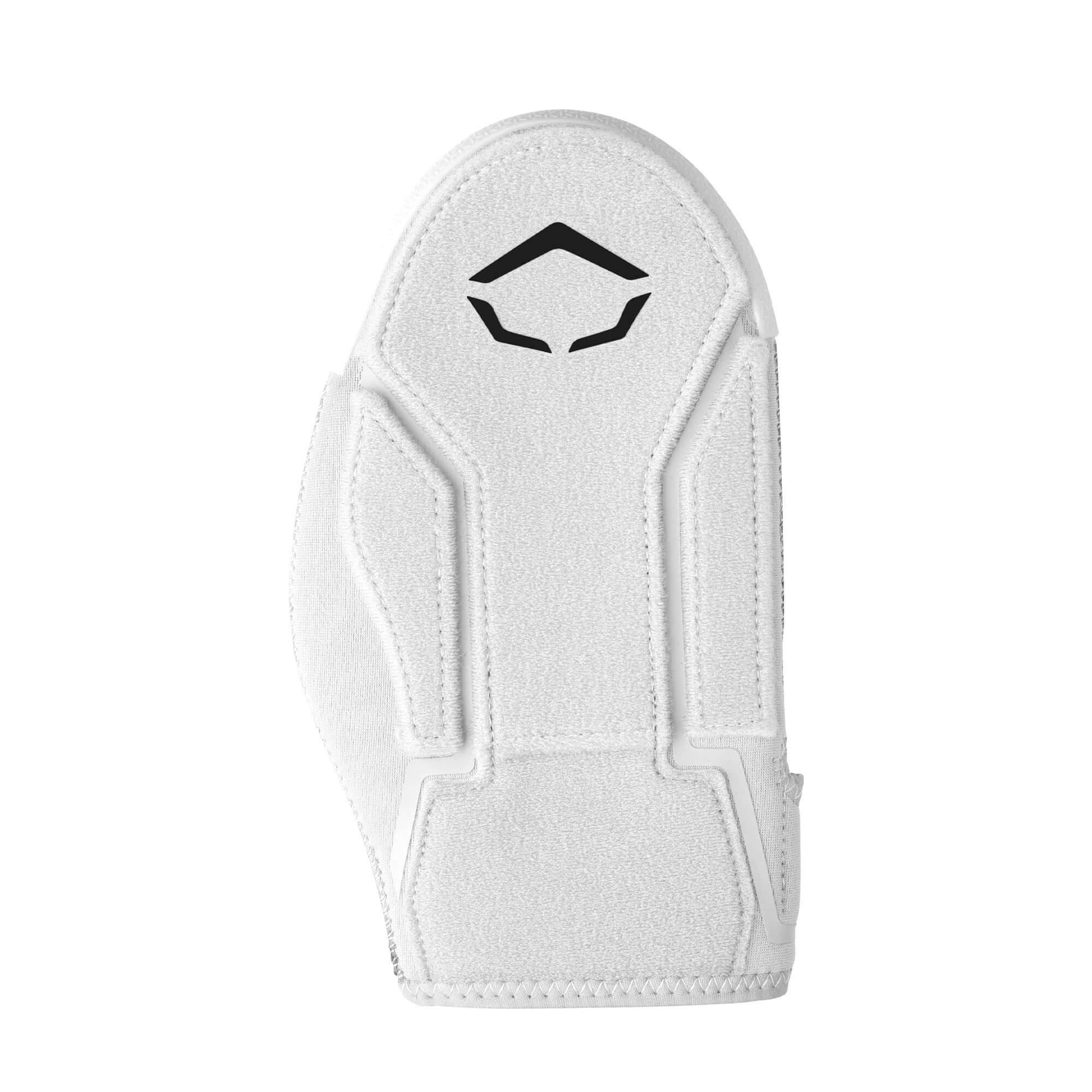 Evoshield Shorty Sliding Mitt 2.0 top view with logo and protective padding in white