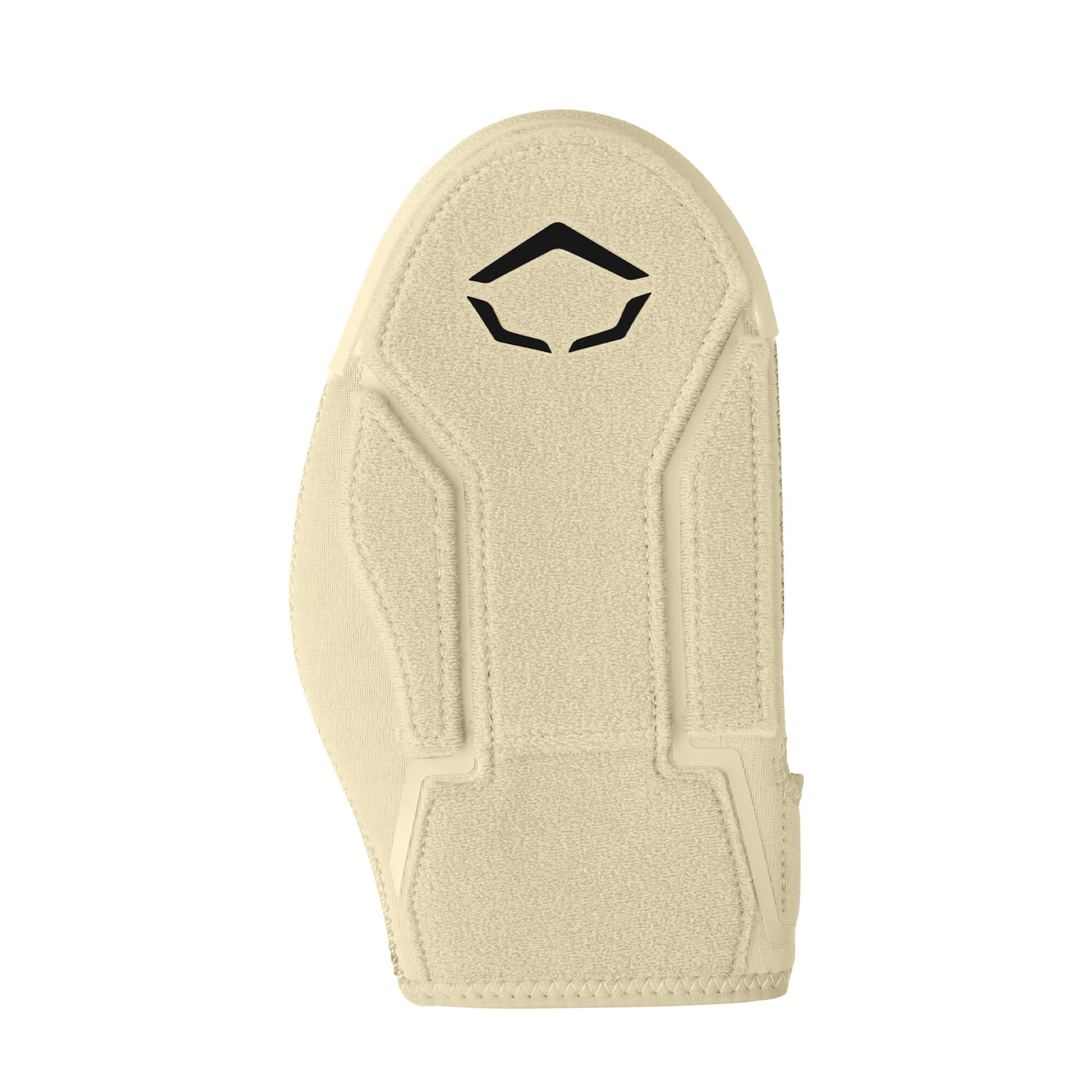 Evoshield Shorty Sliding Mitt 2.0 top view showing protective plates and logo on beige surface.