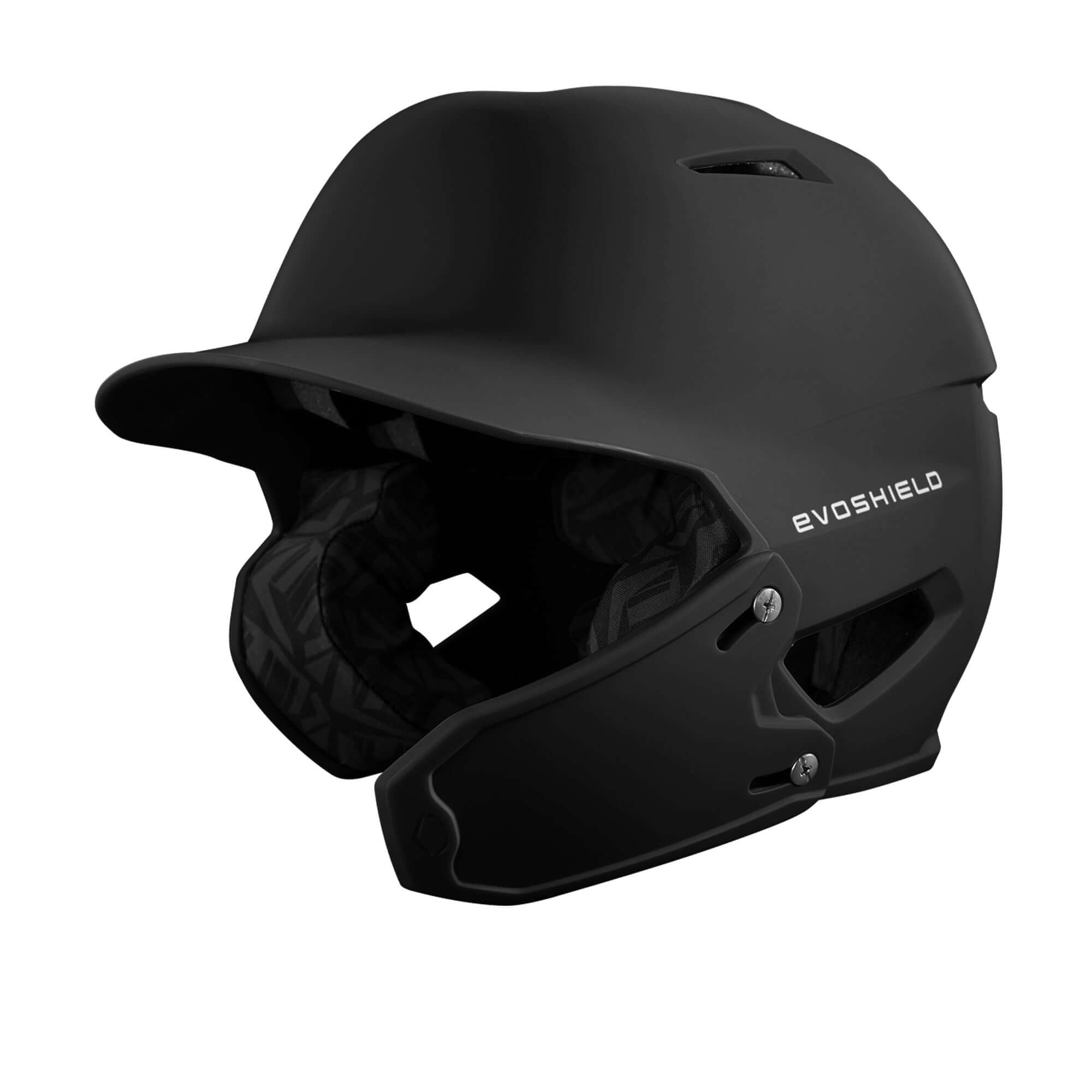 Evoshield XVT 2.0 Bilateral Face Shield - Matte Finish mounted on a black batting helmet.