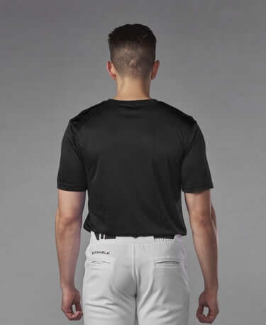 Evoshield Adult E306 Tech Tee Black crew neck, moisture-wicking, antimicrobial fabric.