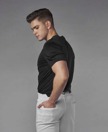 Evoshield Adult E306 Tech Tee Black crew neck, moisture-wicking, antimicrobial fabric.