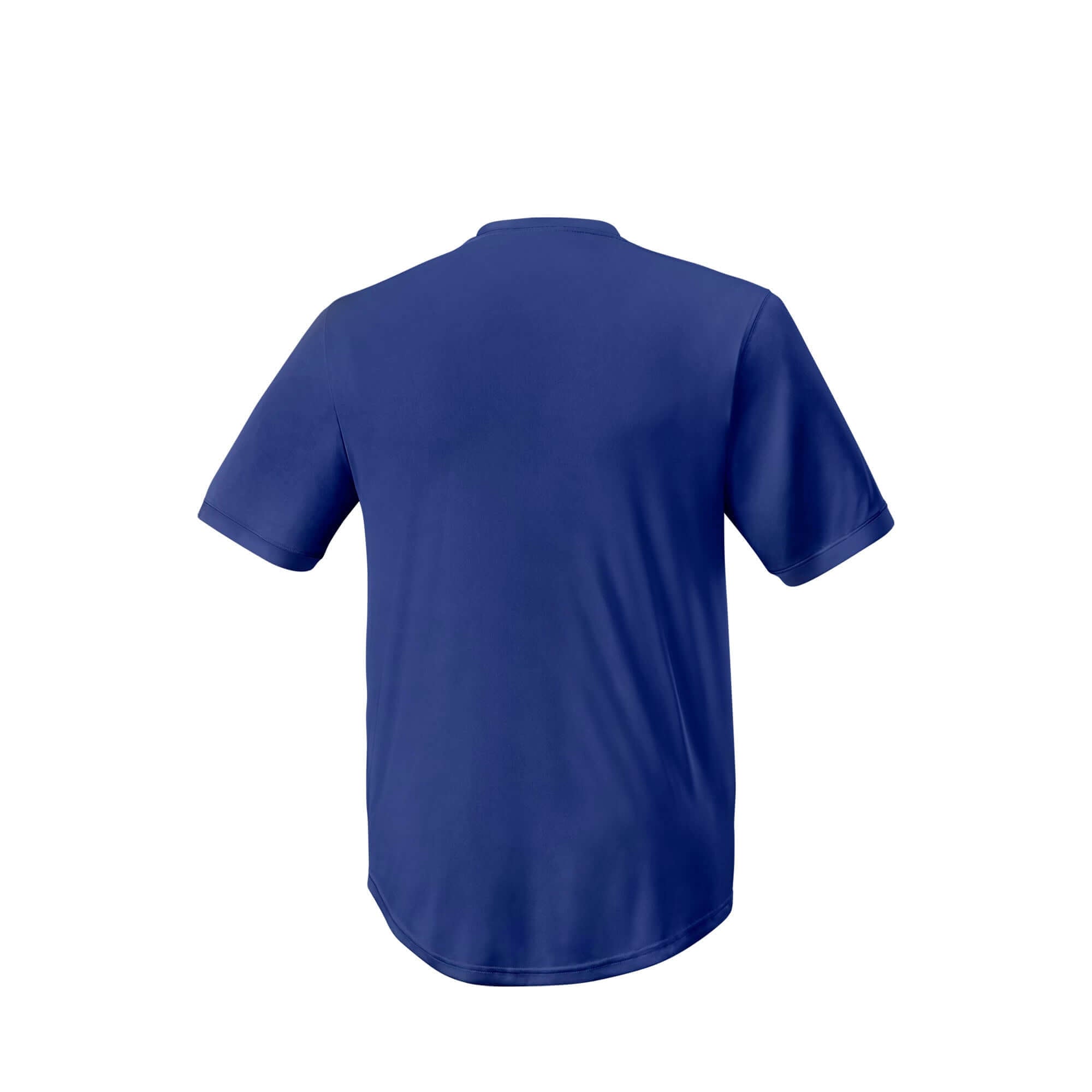 Back view of Evoshield Youth E306 Tech Tee in royal blue, featuring moisture-wicking lightweight fabric for comfort.