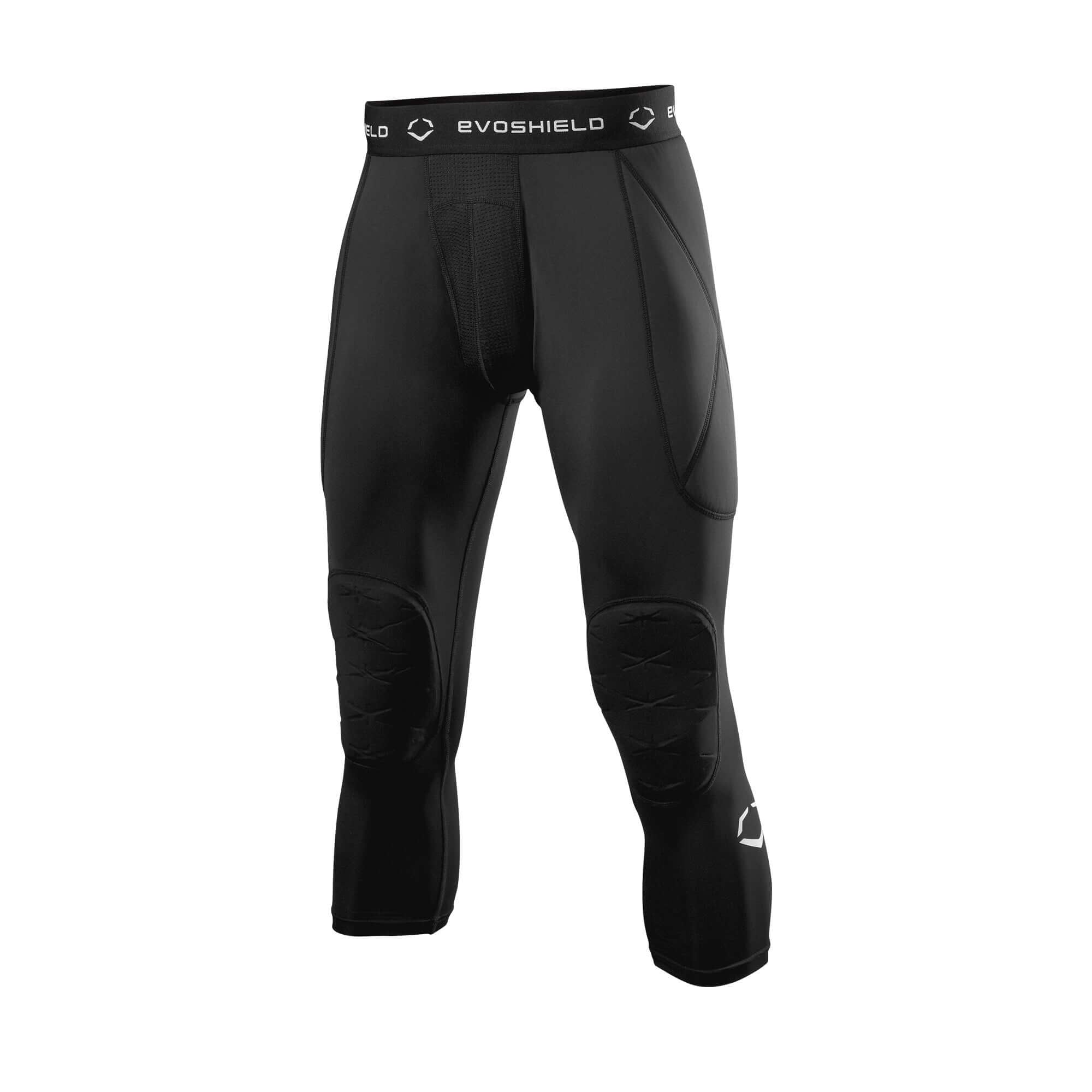 Evoshield Men's 3/4 Sliding Tights Black with EVA Knee Pad protection