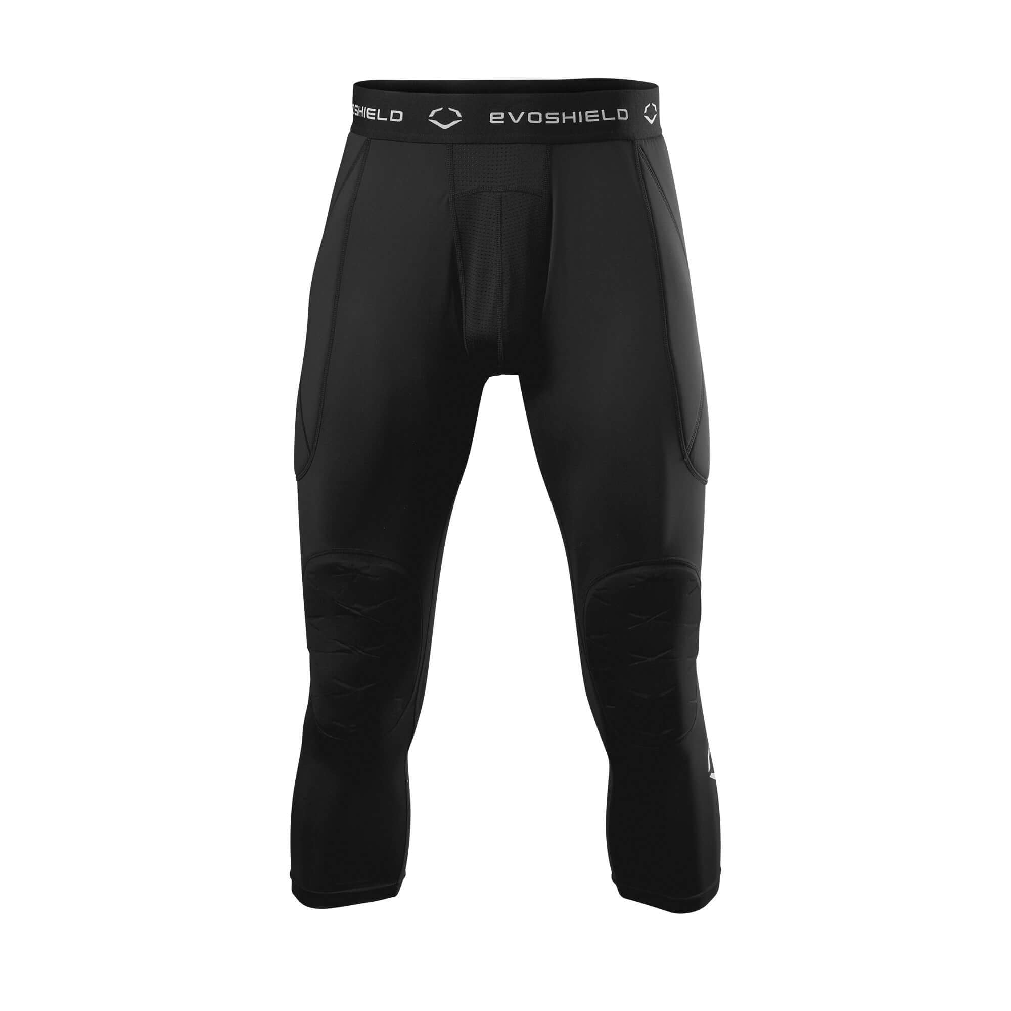 Evoshield Men's 3/4 Sliding Tights Black with EVA Knee Pad protection