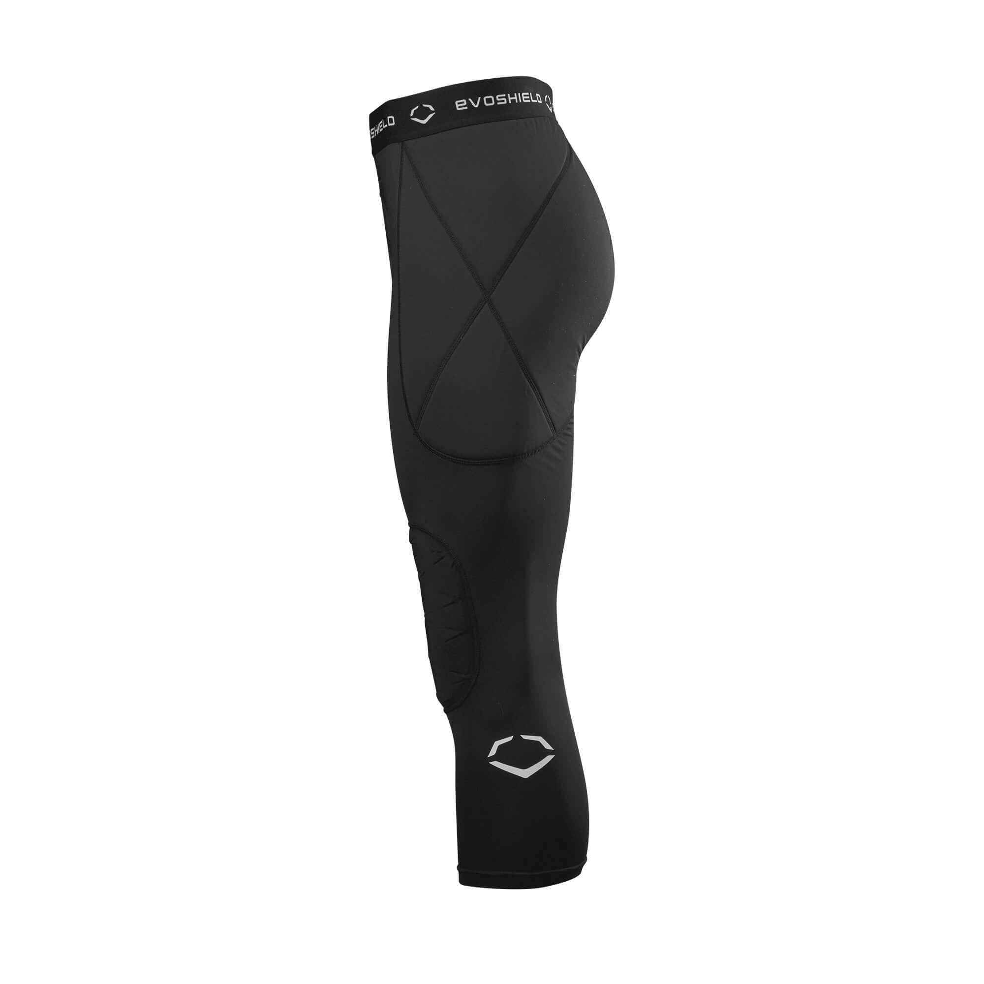 Evoshield Men's 3/4 Sliding Tights Black with EVA Knee Pad protection