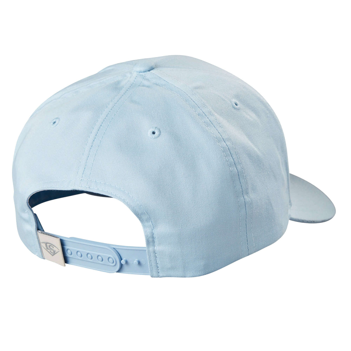 Louisville Slugger Circle Patch Ice Snapback Hat in Columbia Blue, MidPro shape with precurved visor