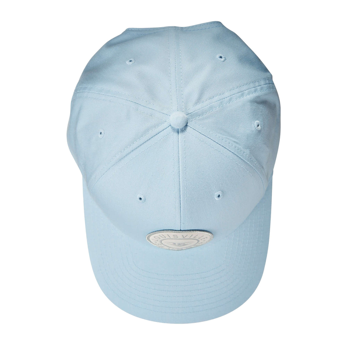 Louisville Slugger Circle Patch Ice Snapback Hat in Columbia Blue, MidPro shape with precurved visor