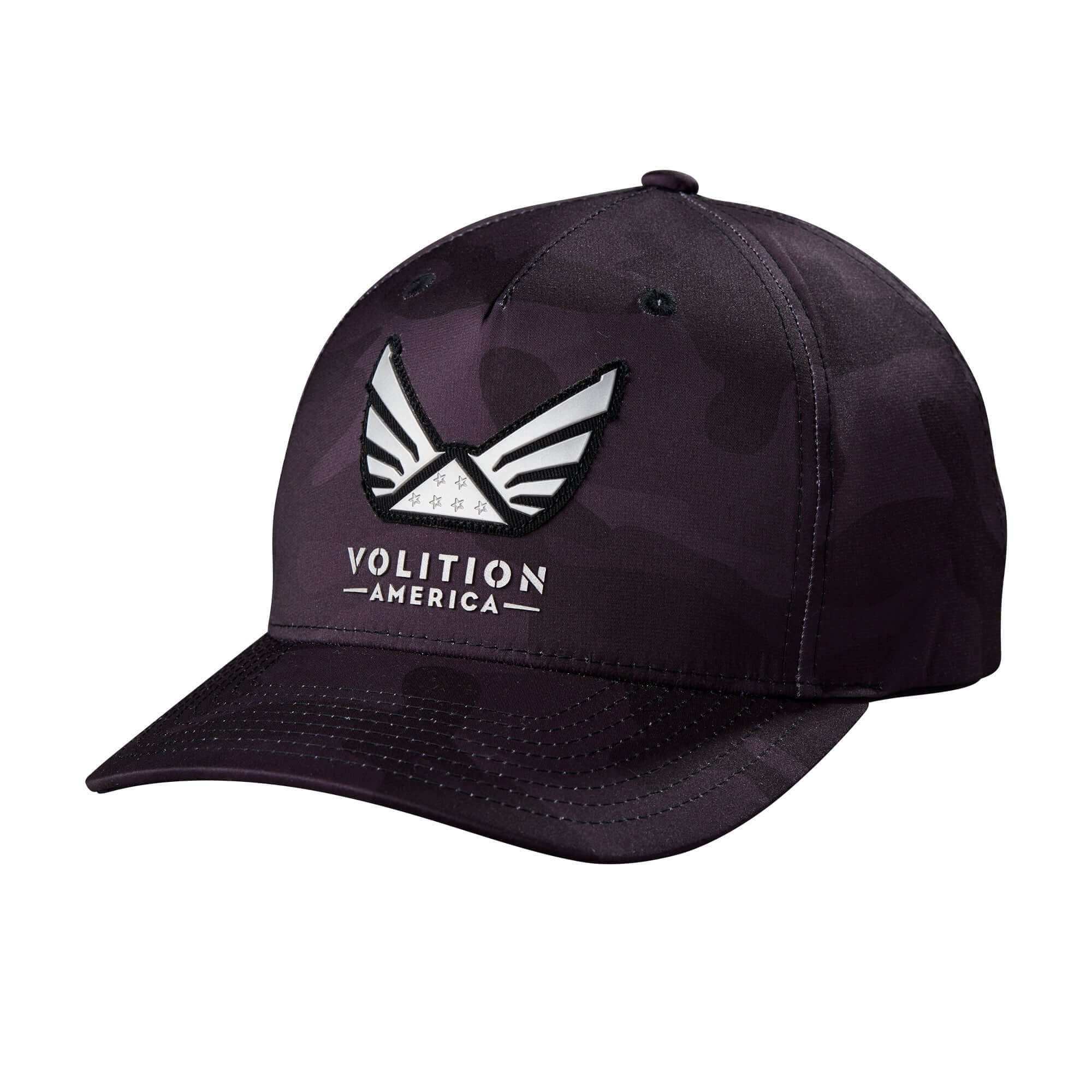 Wilson Volition American Black Camouflage Snapback Hat Front View