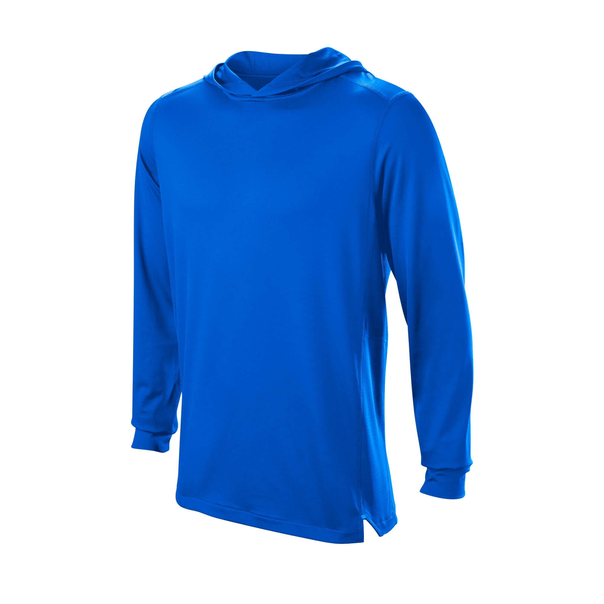 Evoshield Adult Lightweight Training Hoodie 2.0 in blue, showcasing front view with a slim fit design for athletes.