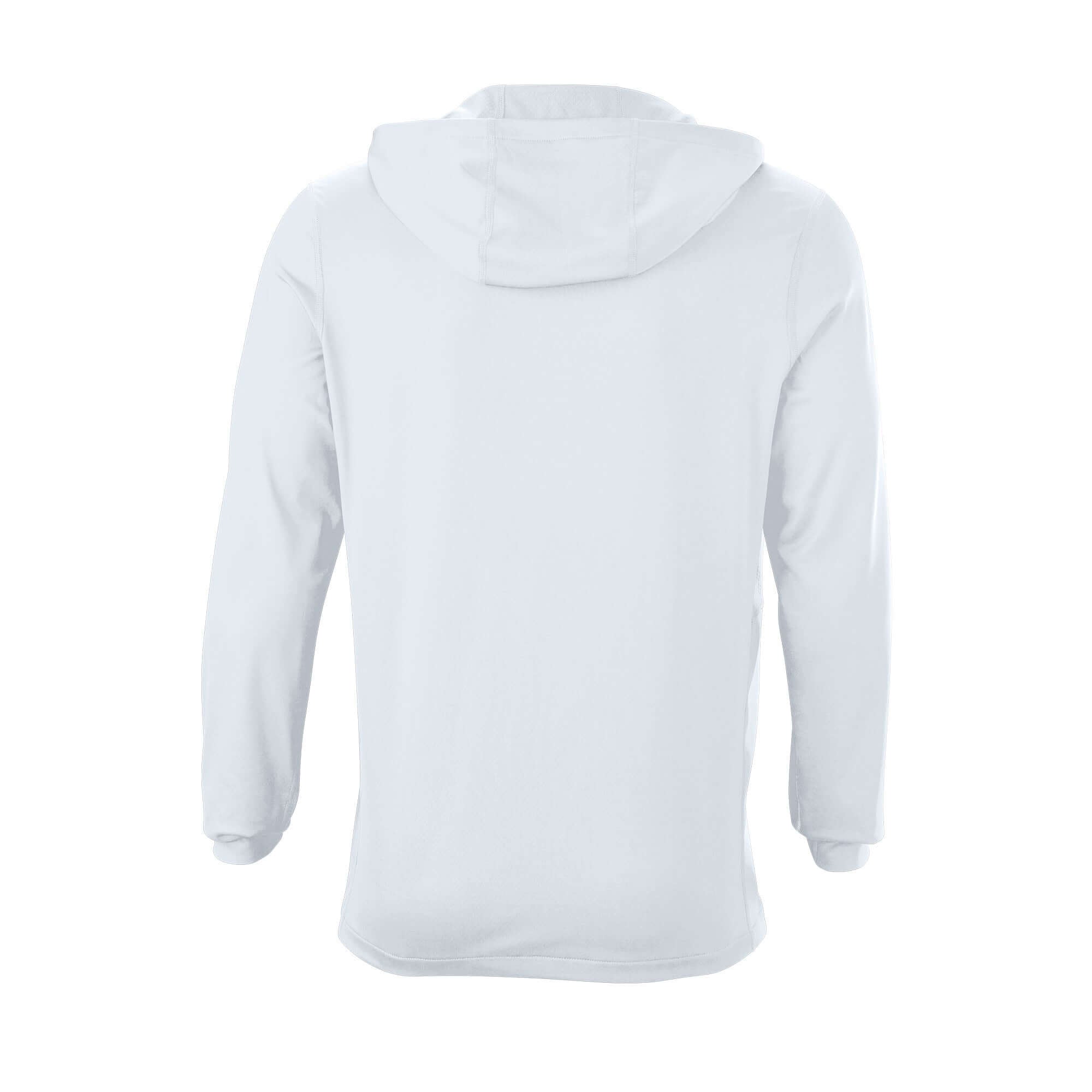 Back view of the Evoshield Adult Lightweight Training Hoodie 2.0, showcasing its sleek design and hood.