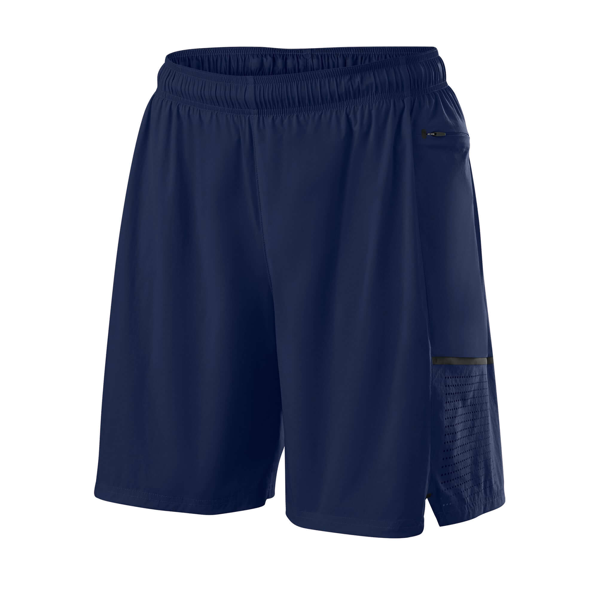 Evoshield Men's Game Changing 2-in-1 Short in Navy, featuring breathable shell and supportive compression shorts.