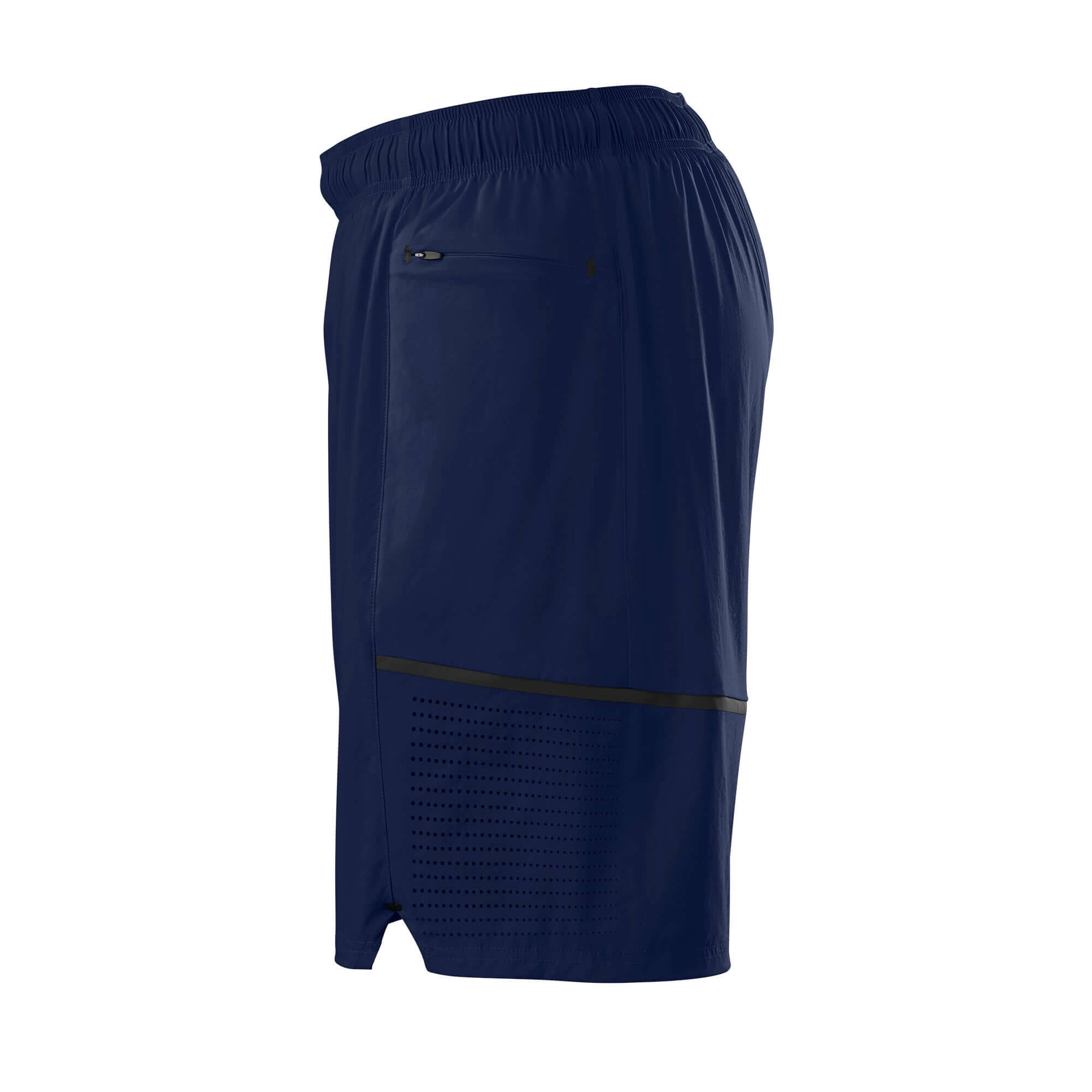 Evoshield Men's Game Changing 2-in-1 Short in navy, featuring breathable fabric and supportive compression layer.