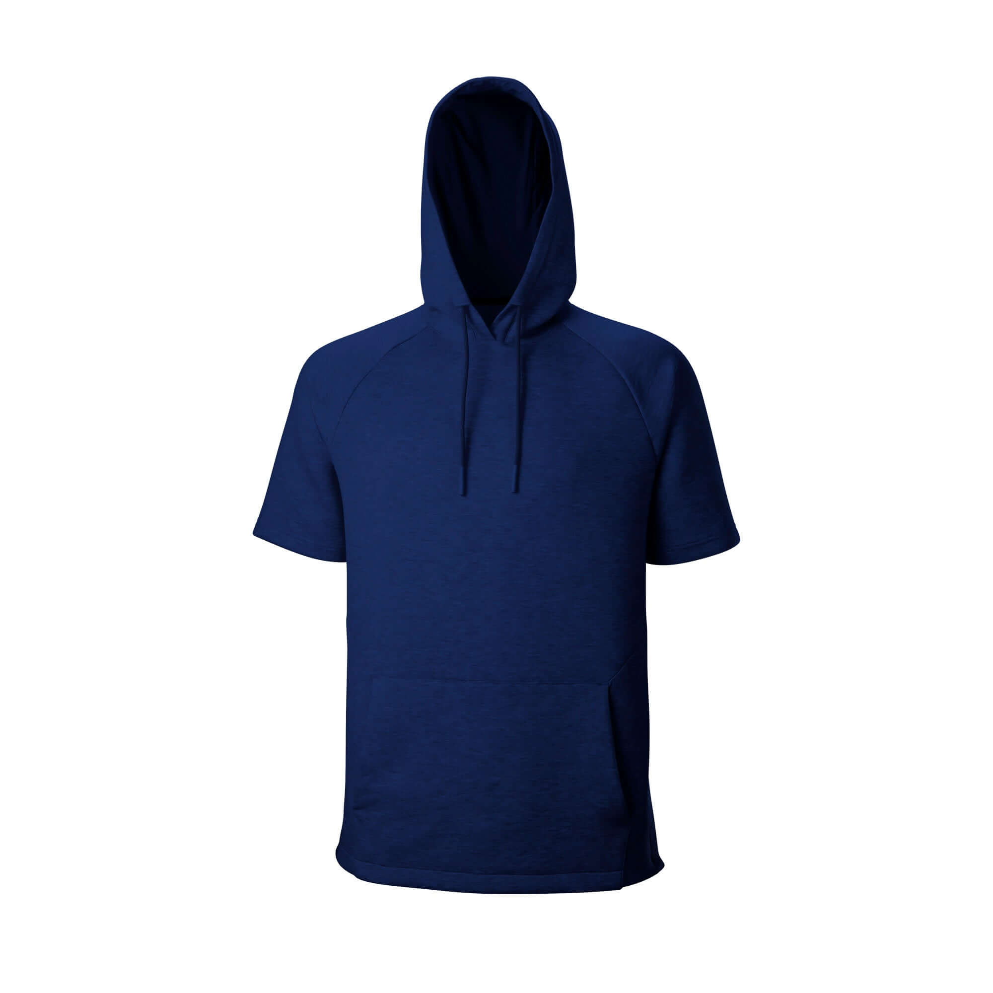 Evoshield Men's Pro Team Short Sleeve Hoodie 2.0 in Navy, perfect for workout and warm-up with soft, four-way stretch fabric.