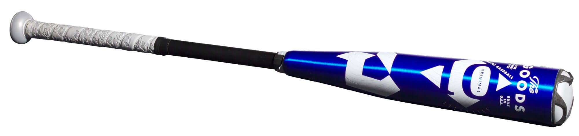 DeMarini The Goods (-10) USA Baseball Bat featuring a blue X14 Alloy Barrel and Paraflex™ Plus Composite Handle for maximum performance.