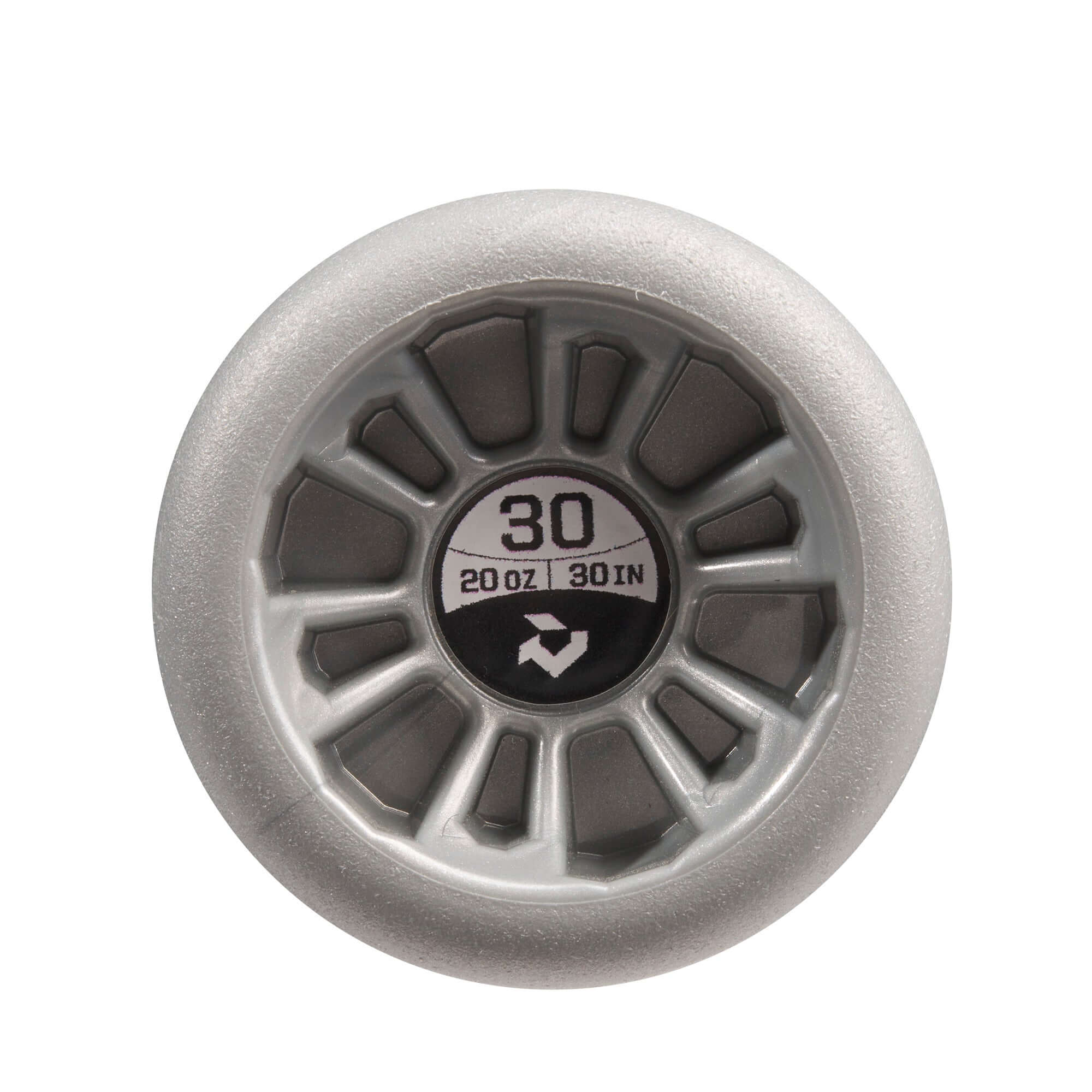 Top view of the DeMarini The Goods USA Baseball Bat showing 30-inch length and 20 oz weight.