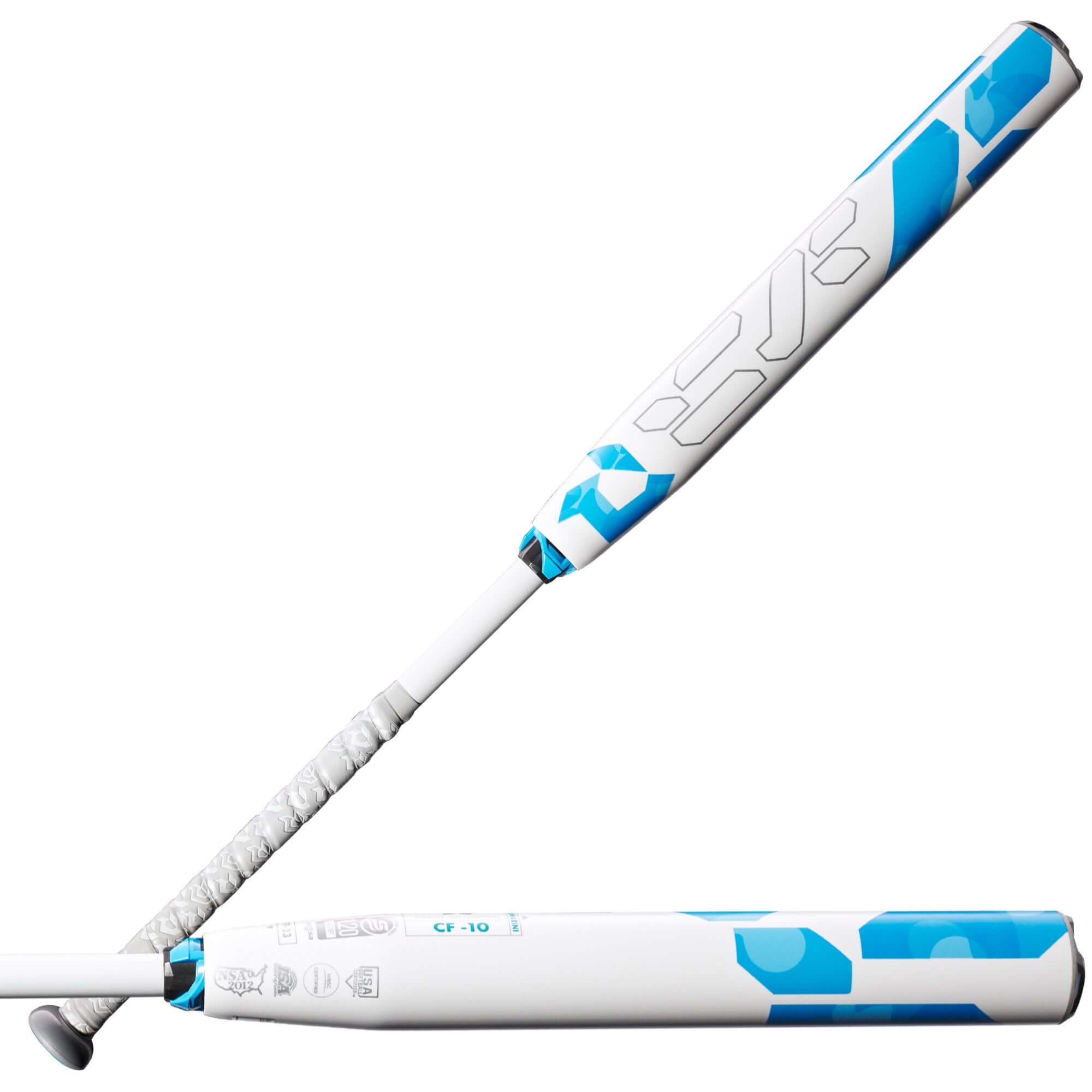 DeMarini 2023 CF Fastpitch (-10) bat showcasing Paraflex® Plus Composite Barrel and lightweight design.