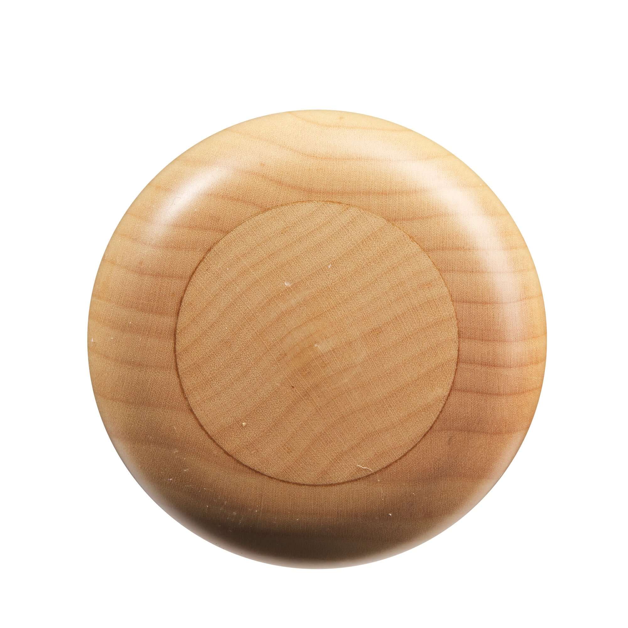 Top view of a smooth, natural maple wood surface, ideal for baseball bat craftsmanship.