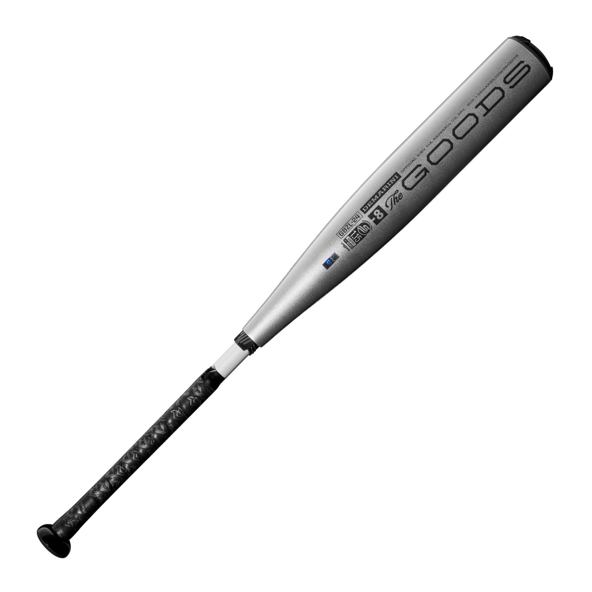 DeMarini 2024 The Goods (-8) SL hybrid baseball bat with X14 Alloy Barrel for powerful performance.