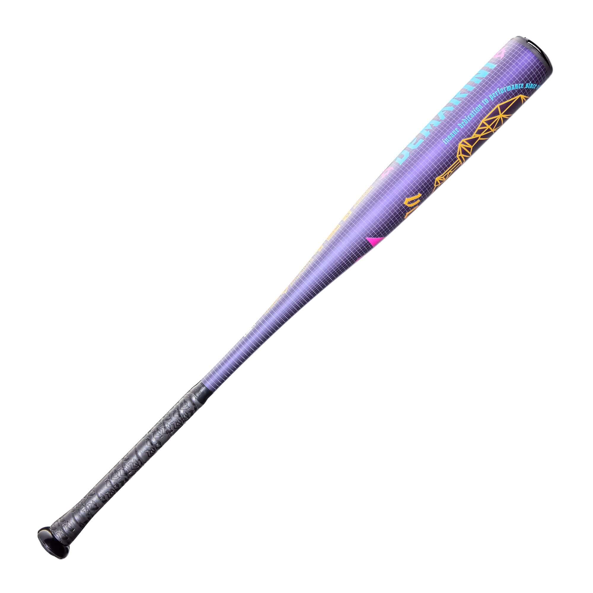 2026 DeMarini Voodoo® One (-3) BBCOR Baseball Bat in purple with colorful graphics, designed for optimal bat speed.