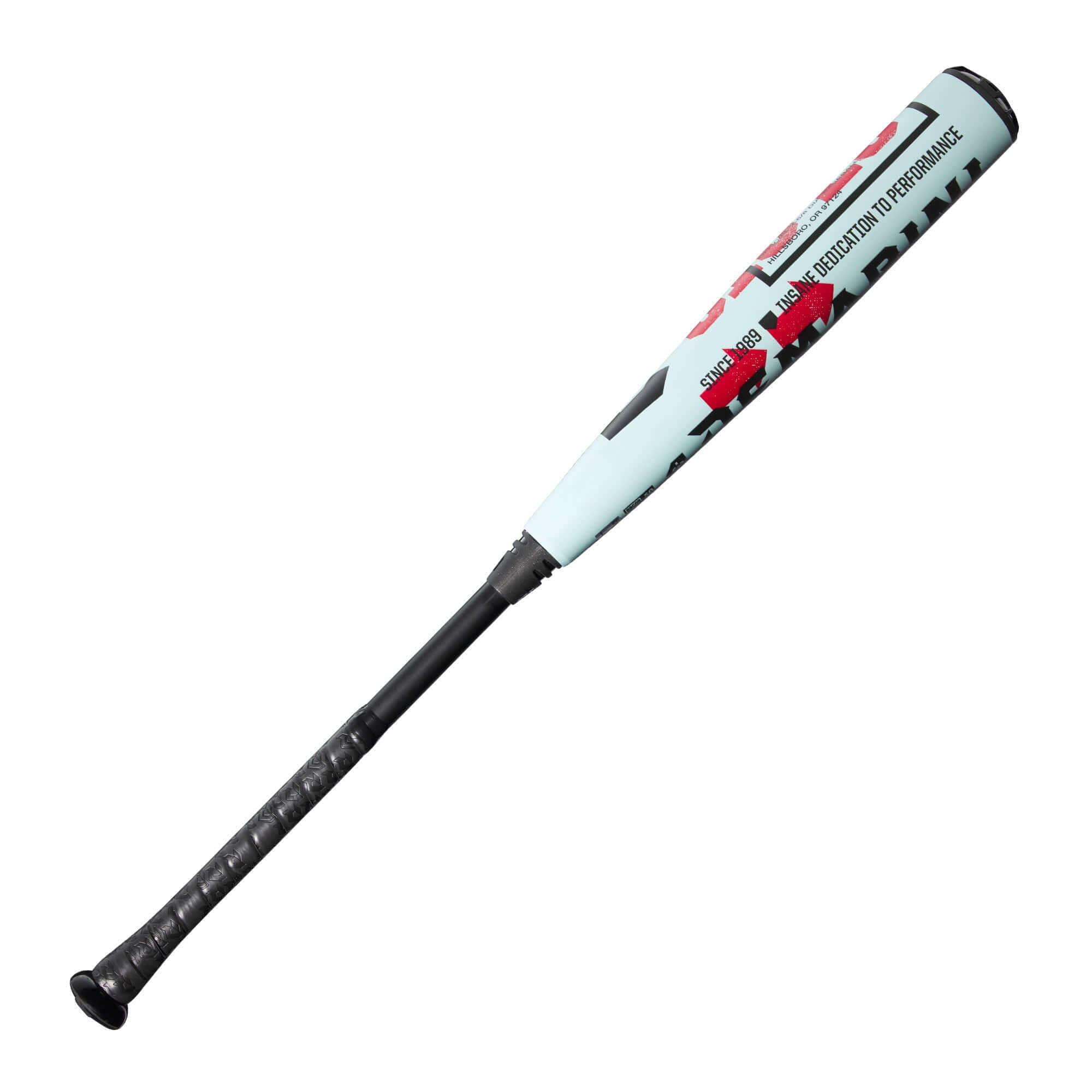 Left side view of 2026 DeMarini The Goods (-3) BBCOR Bat, showing the upgraded connection and massive barrel profile.