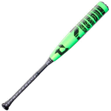 2026 DeMarini ZEN SL (-10) baseball bat in vibrant green and black design, ideal for youth players.