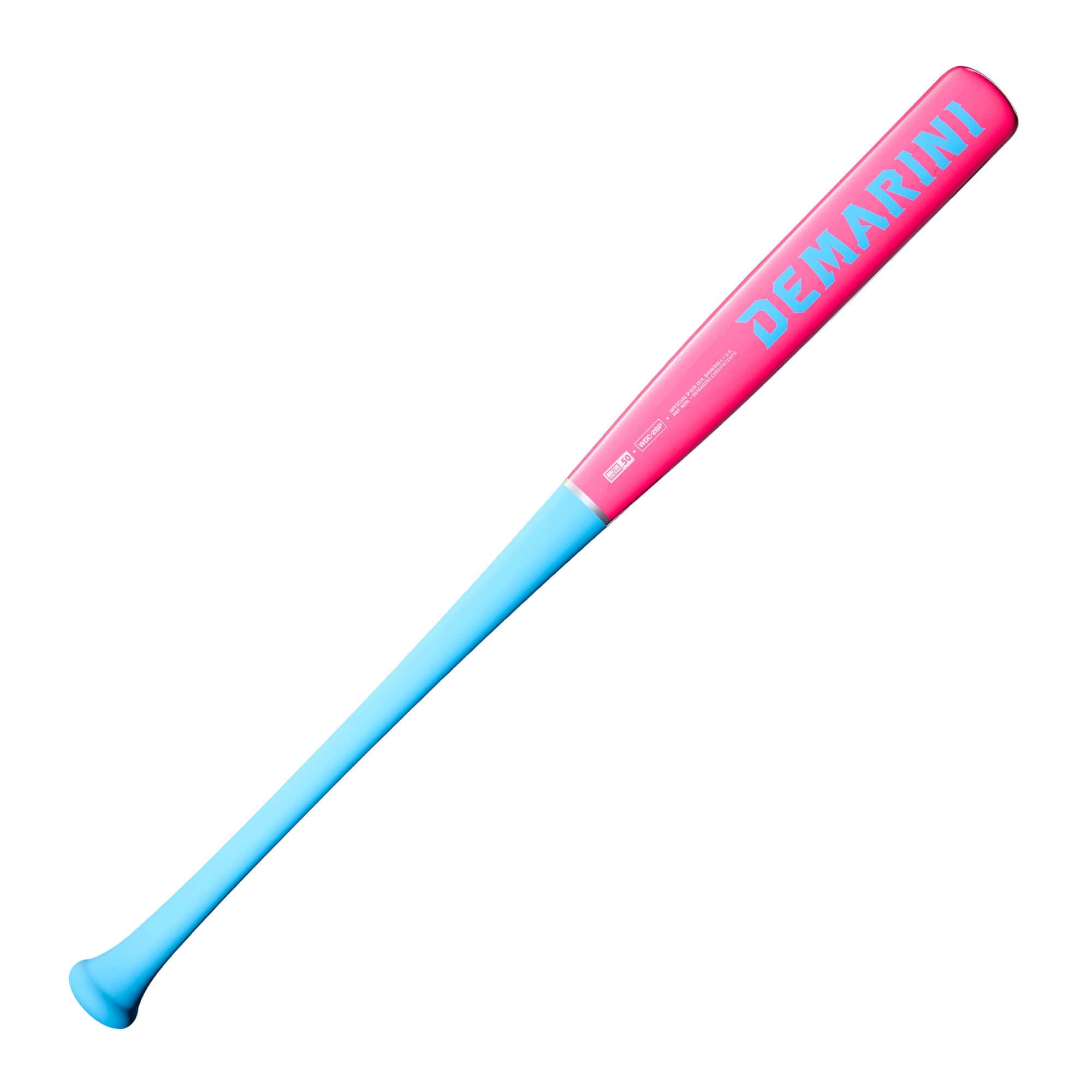 Back view of 2026 DeMarini The Woods Pink BBCOR Baseball Bat with Pro Maple barrel