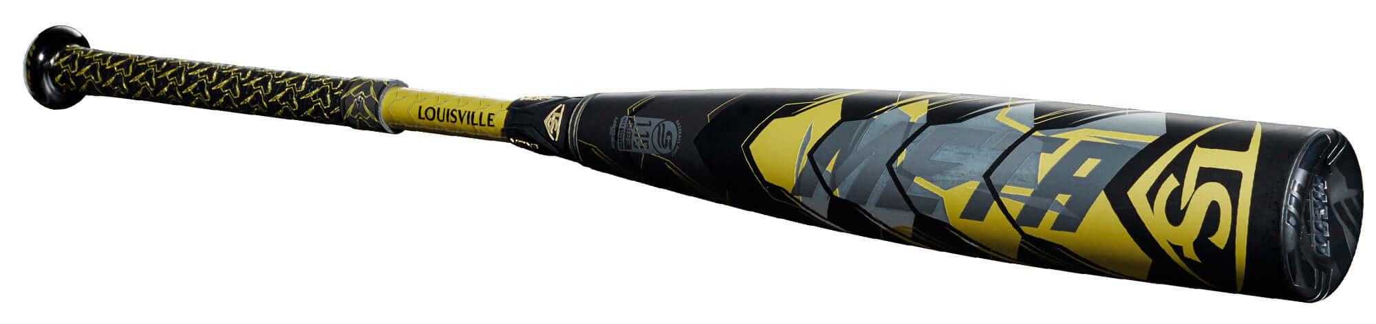 Louisville Slugger USSSA Meta 21 -10 baseball bat designed for power and balance, featuring a sleek black and yellow design.