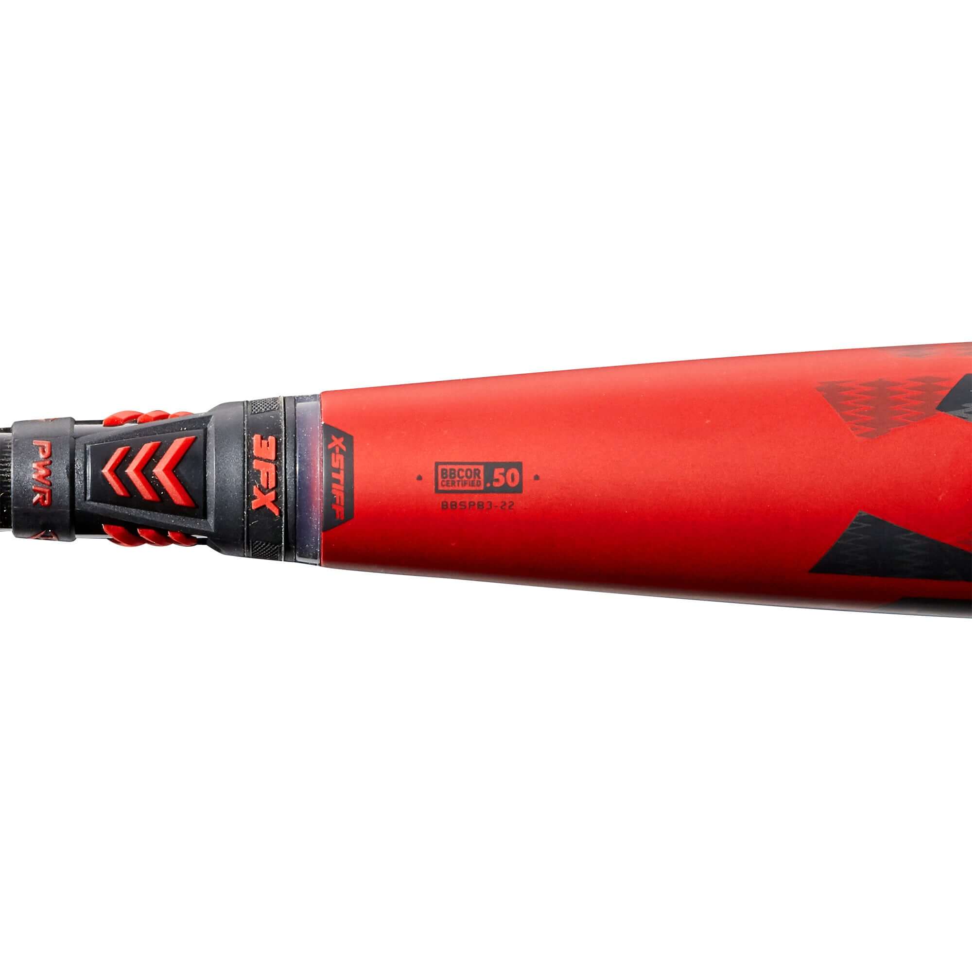 Louisville Slugger Select PWR (-3) BBCOR Baseball Bat showing EXD Alloy barrel and 3FX-PWR Connection System.