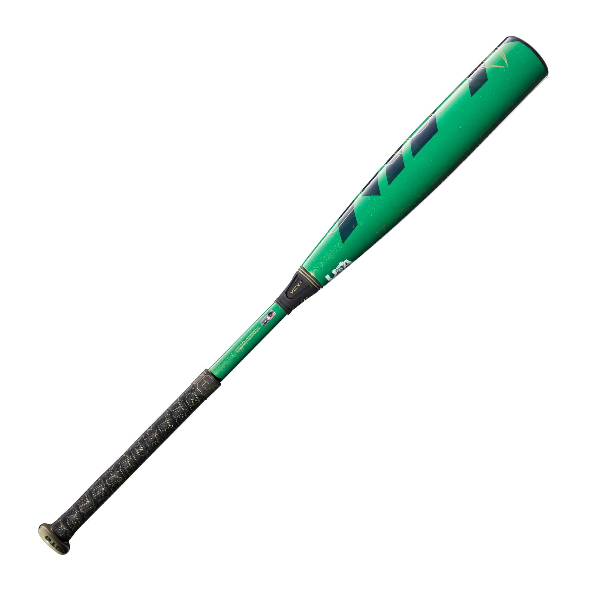 Louisville Slugger 2023 Meta (-12) USA Baseball Bat with a green and black design for lightweight performance.