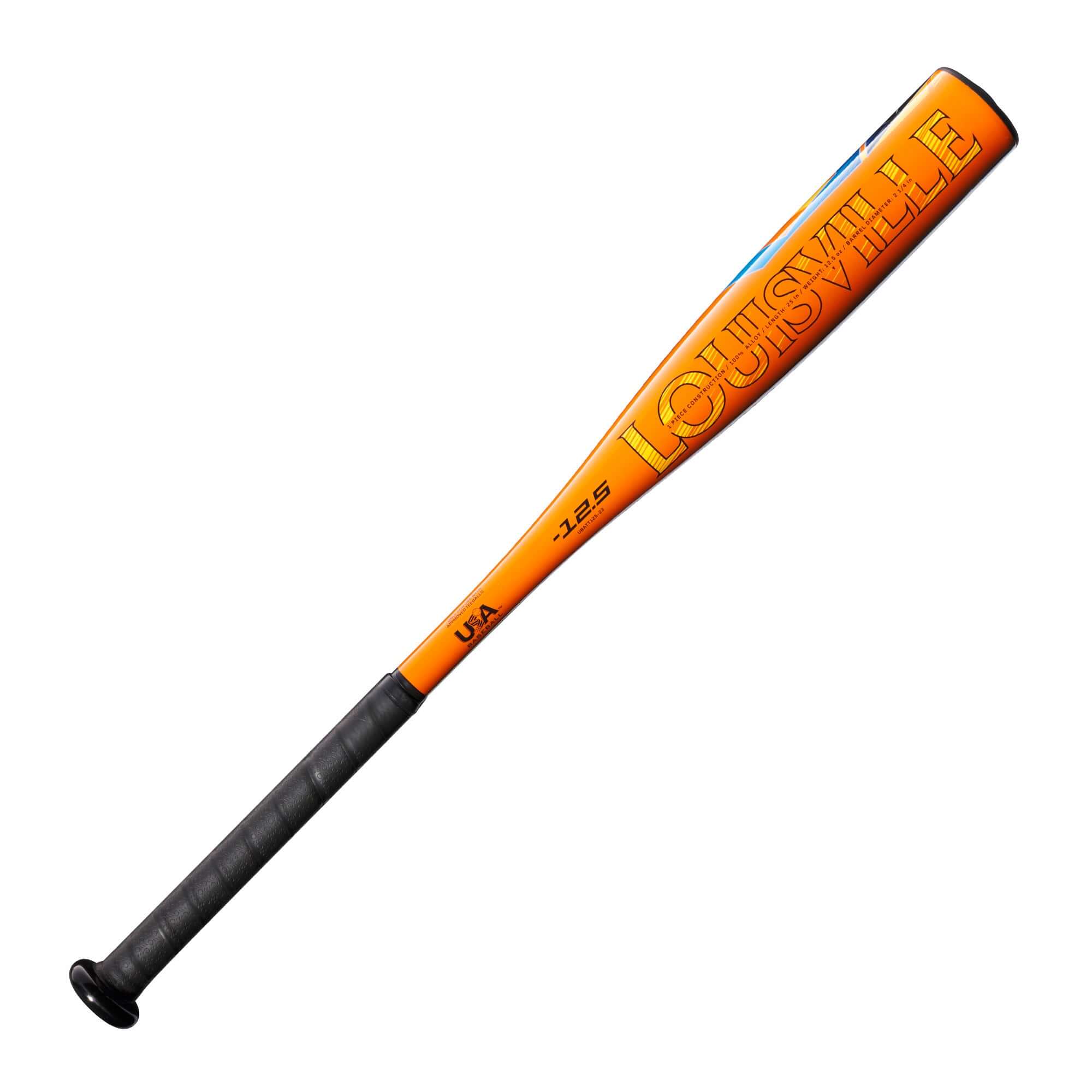 Louisville Slugger Atlas (-12.5) T-Ball bat showcasing durable alloy design and synthetic leather grip for young players.