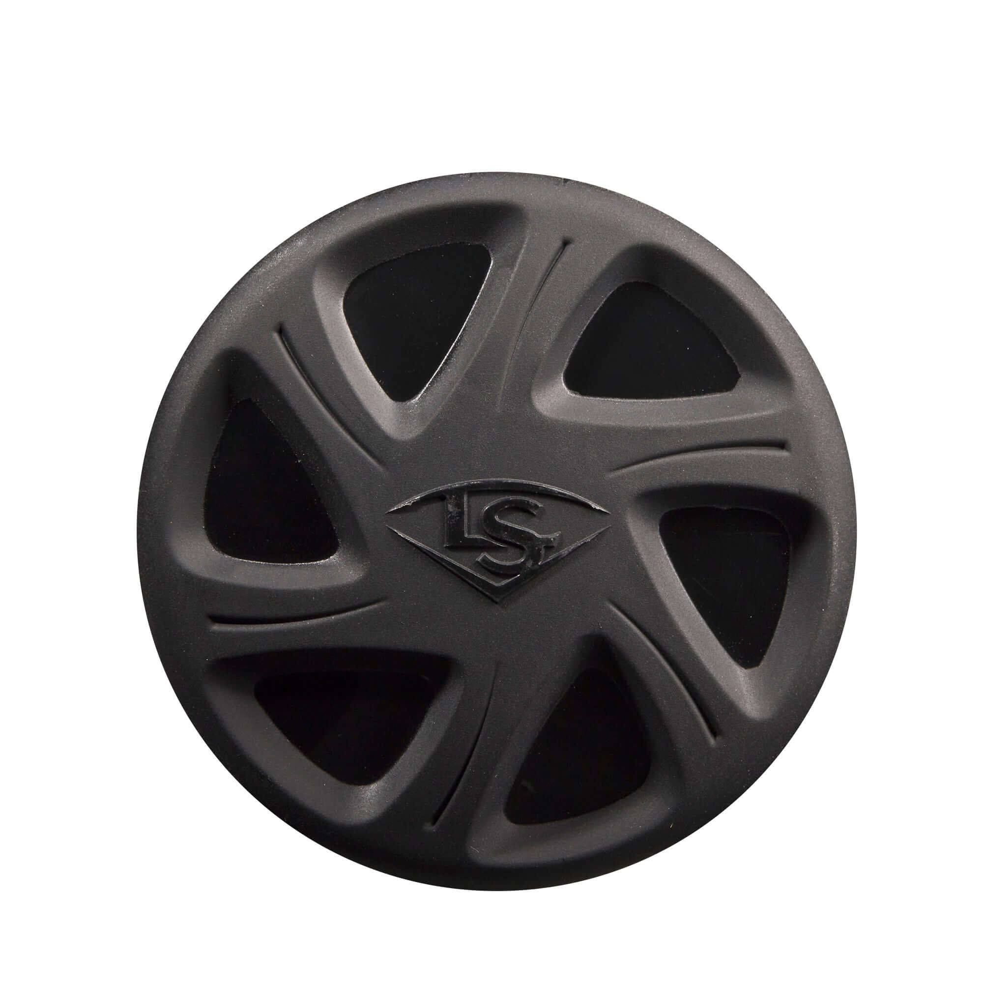Louisville Slugger black end cap for T-Ball bats, designed for durability and performance enhancement.