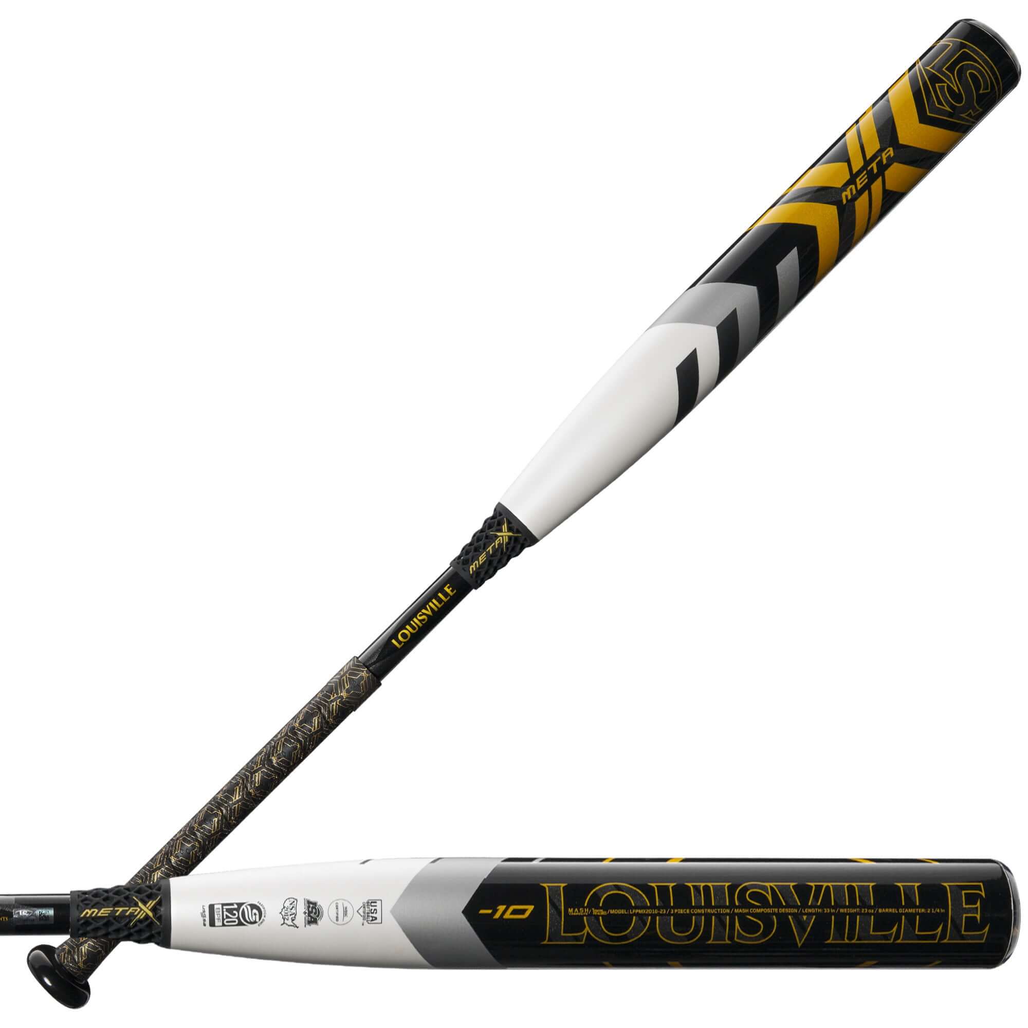 Louisville Slugger 2024 Meta FP (-10) Fastpitch Bat featuring a balanced MASH Composite Barrel for elite performance.