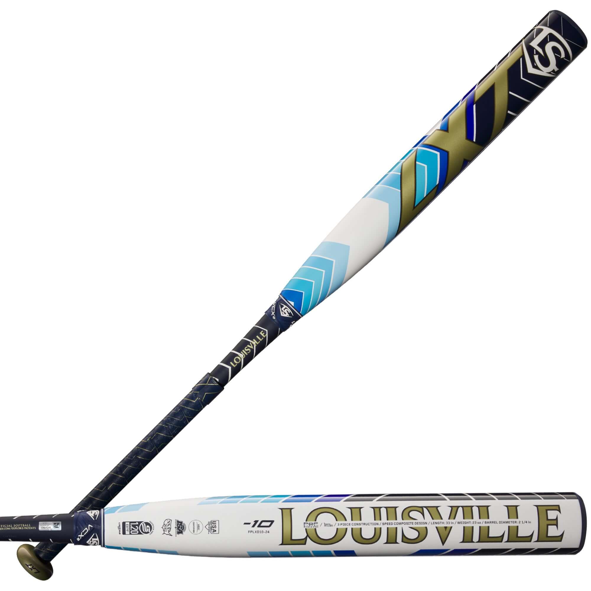 Louisville Slugger 2024 LXT (-10) Fastpitch Bat featuring a speed composite barrel and balanced swing weight for enhanced performance.