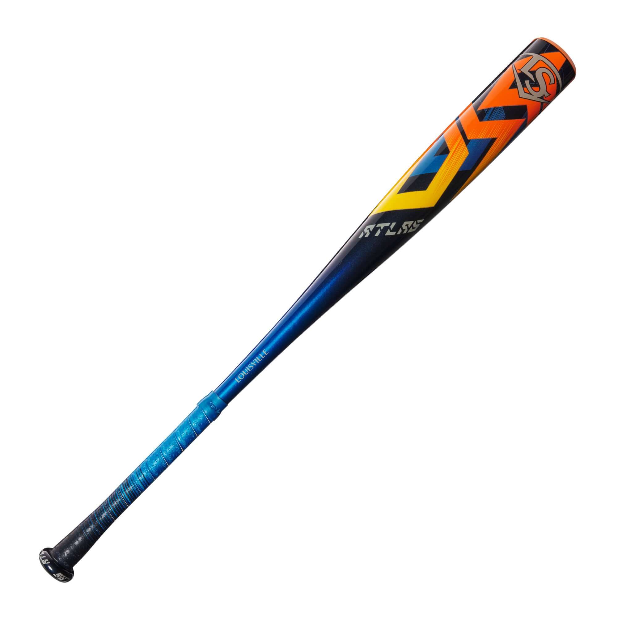 Louisville Slugger 2024 Atlas (-3) BBCOR bat with vibrant design for elite high school and college players.