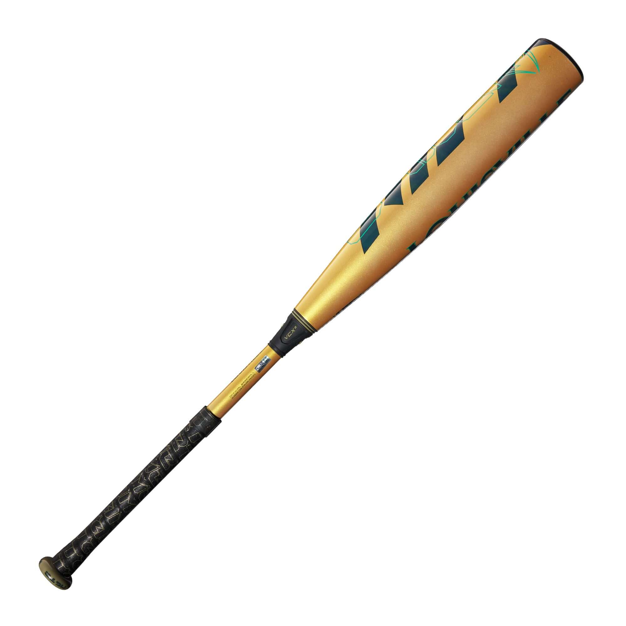 Louisville Slugger 2024 Meta (-5) 2 3/4" baseball bat with a gapped wall barrel and GTI end cap for enhanced performance.