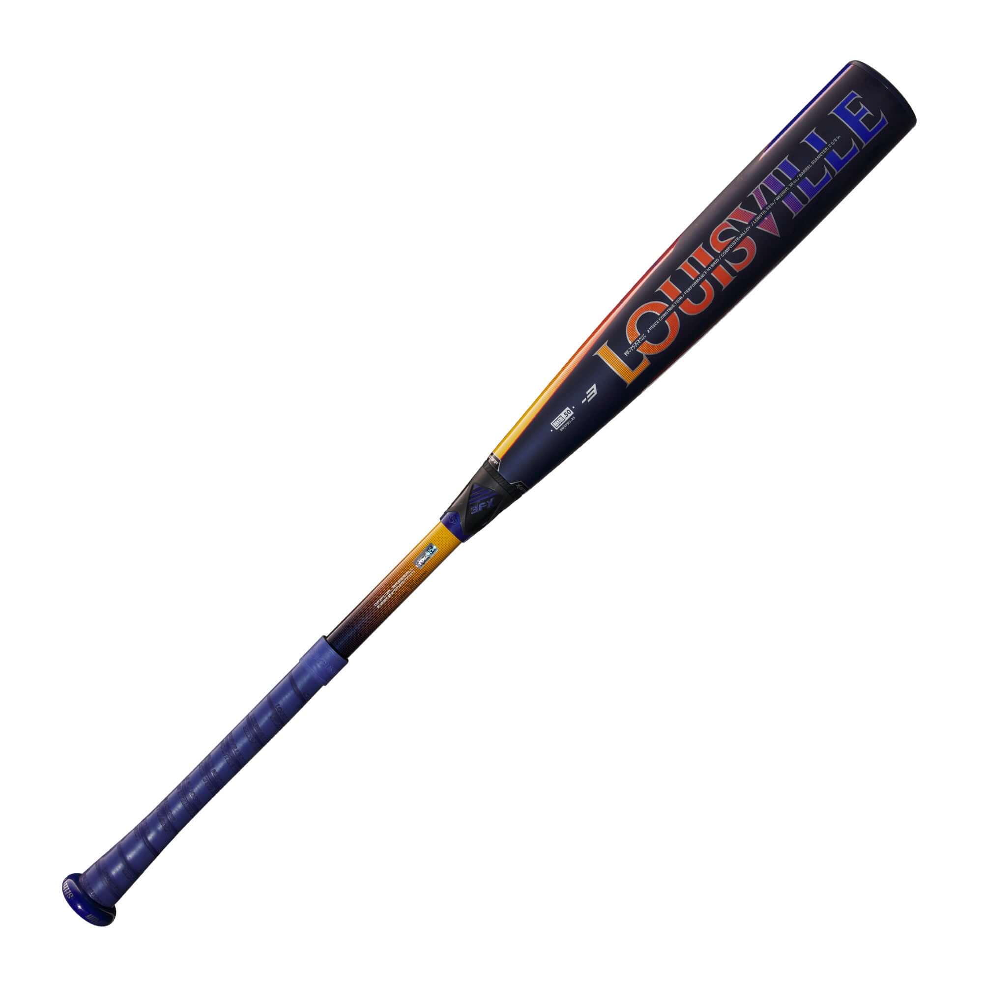 Louisville Slugger Select PWR 2025 BBCOR (-3) baseball bat with composite handle and EXD Premium Alloy Barrel.