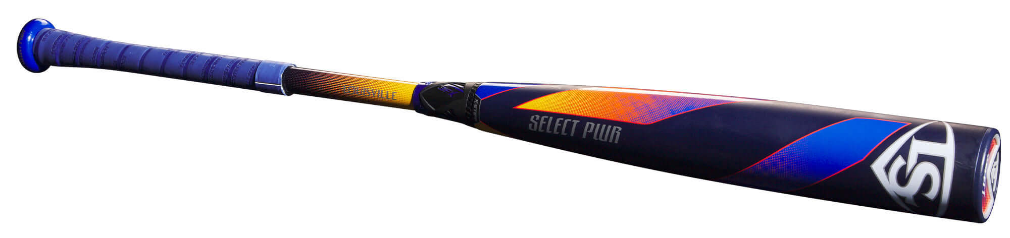 Louisville Slugger Select PWR 2025 BBCOR bat showcasing sleek design and efficient grip for optimal performance.
