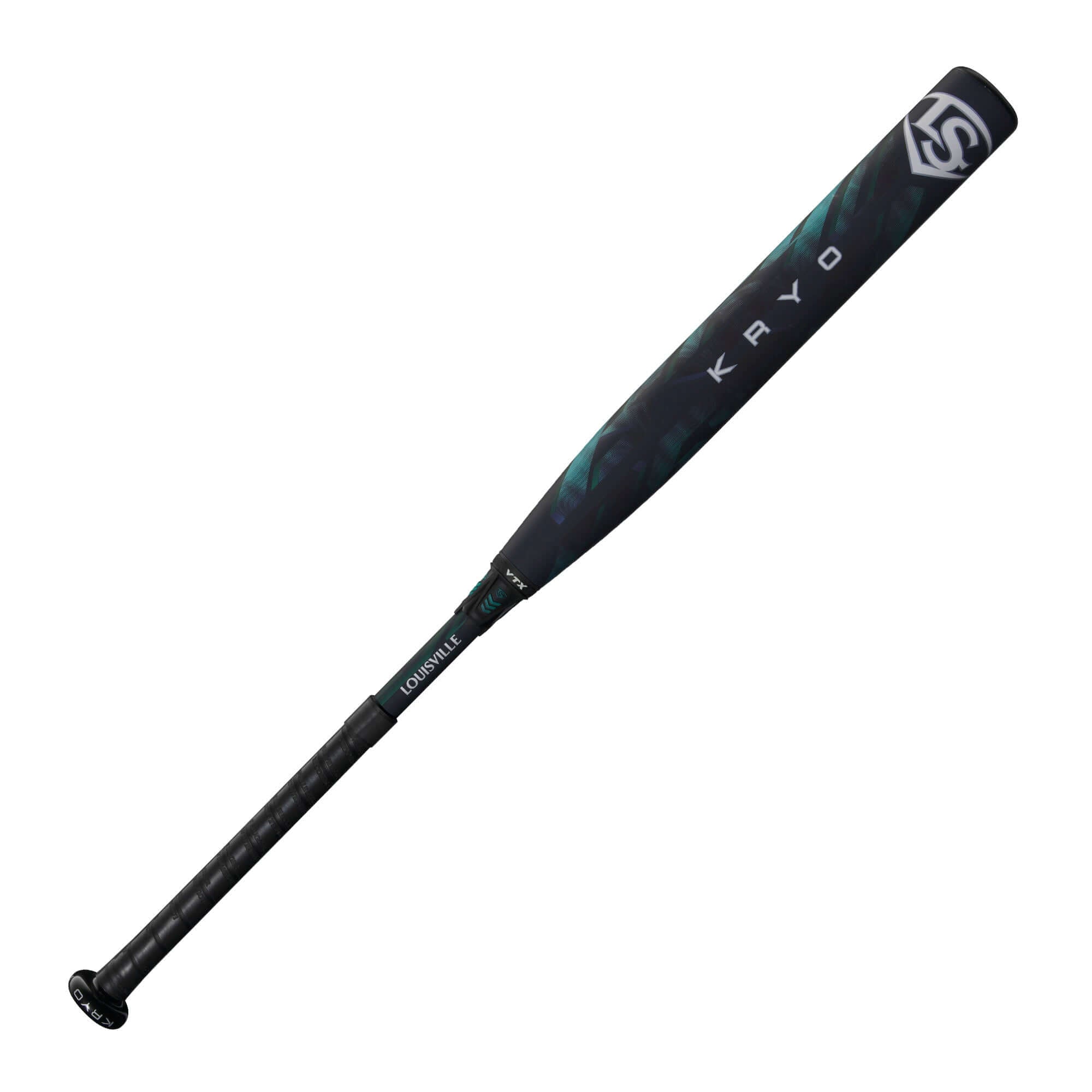 Louisville Slugger Kryo 2025 Fastpitch Bat -11 showcasing its sleek black design and advanced barrel technology.