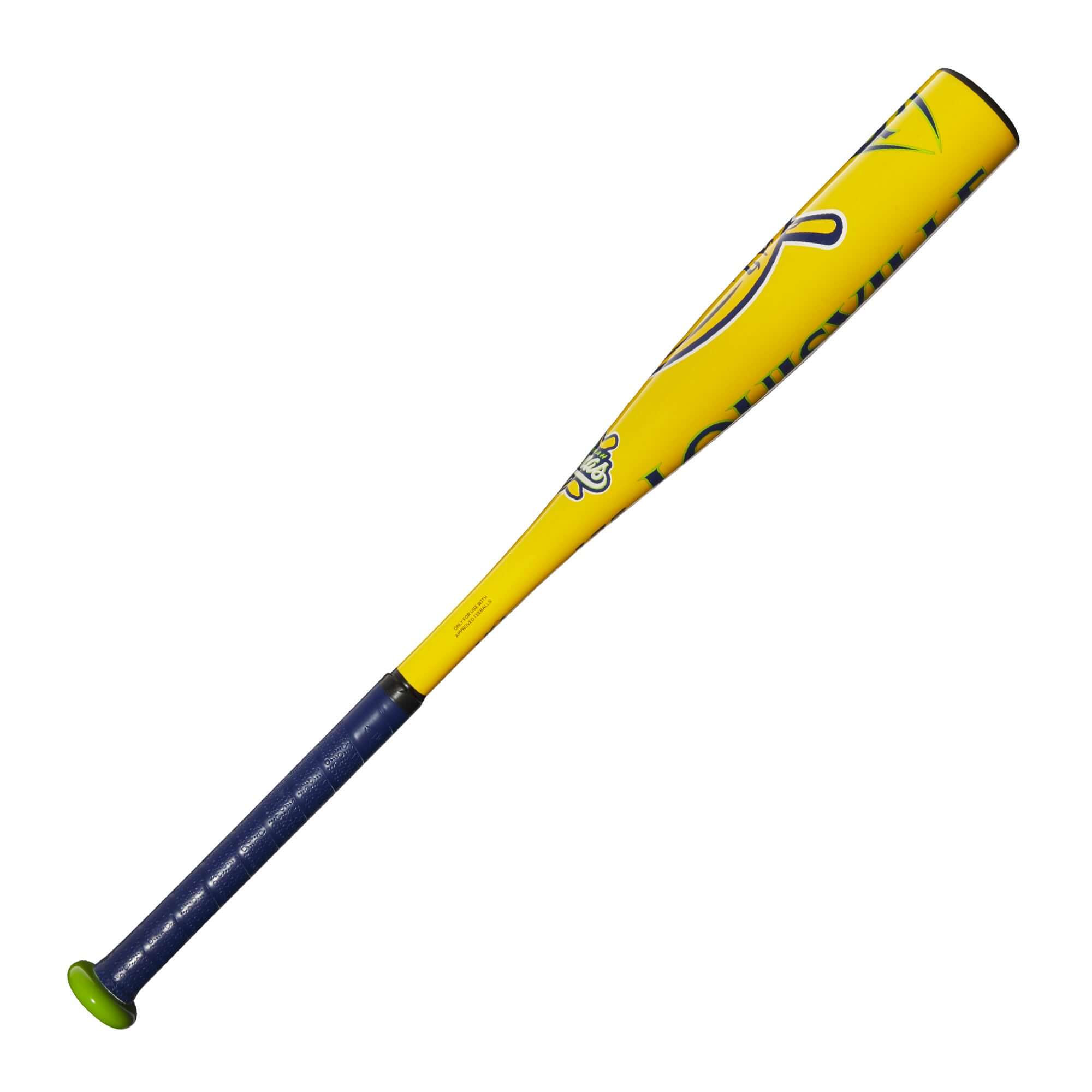 Louisville Slugger Bananas 2025 Tee Ball Bat in yellow with synthetic grip, ideal for young baseball players.